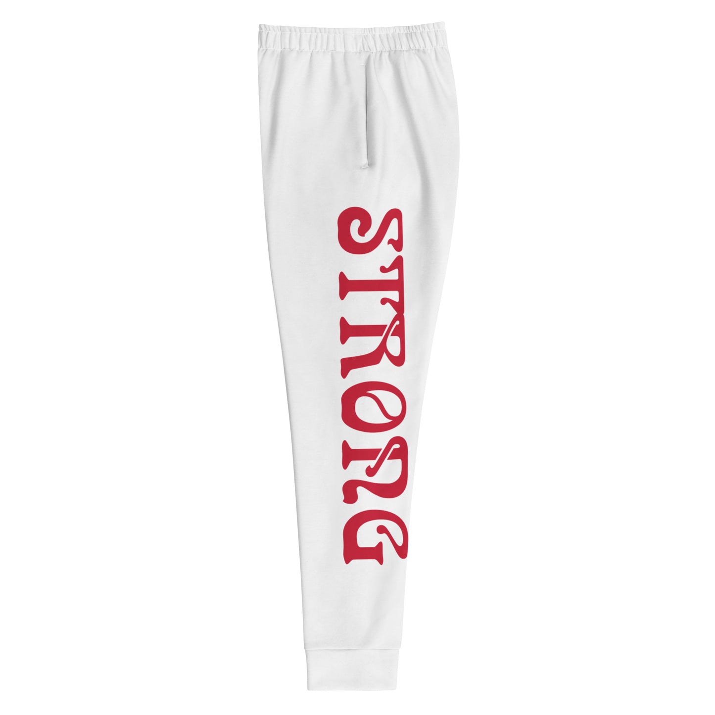 “STRONG”White Women's Joggers W/Red Font