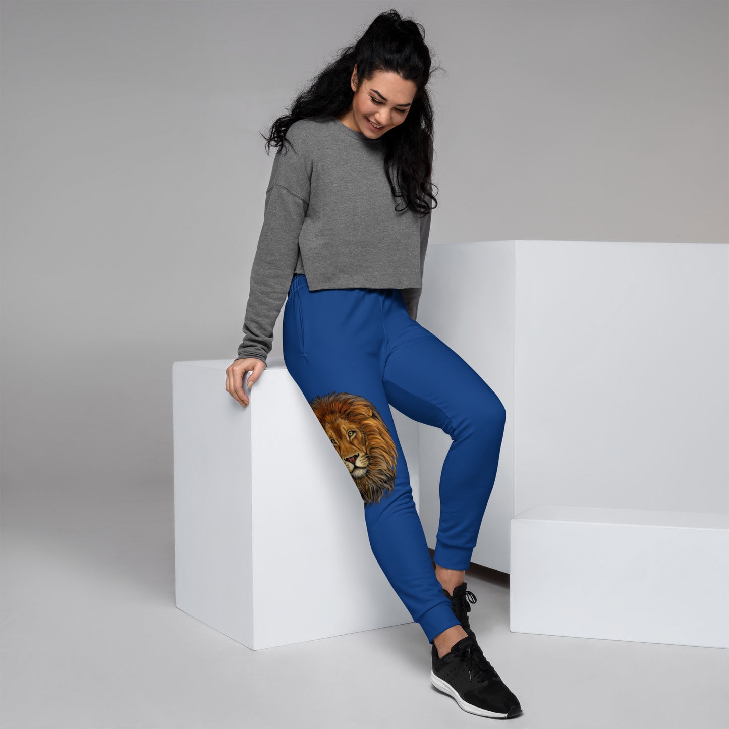 “STRONG”Navy Blue Women's Joggers W/White Font