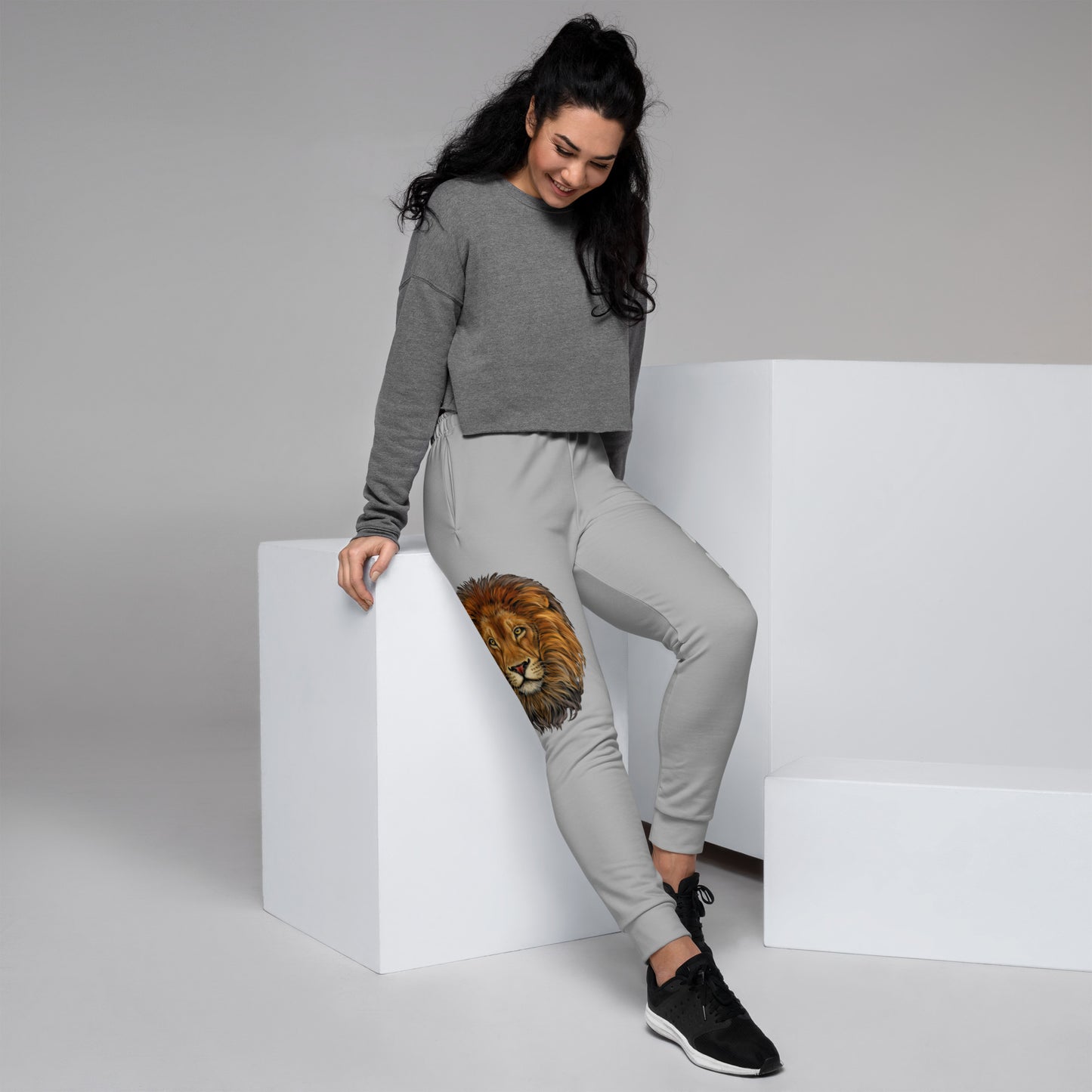 “STRONG”Grey Women's Joggers W/White Font