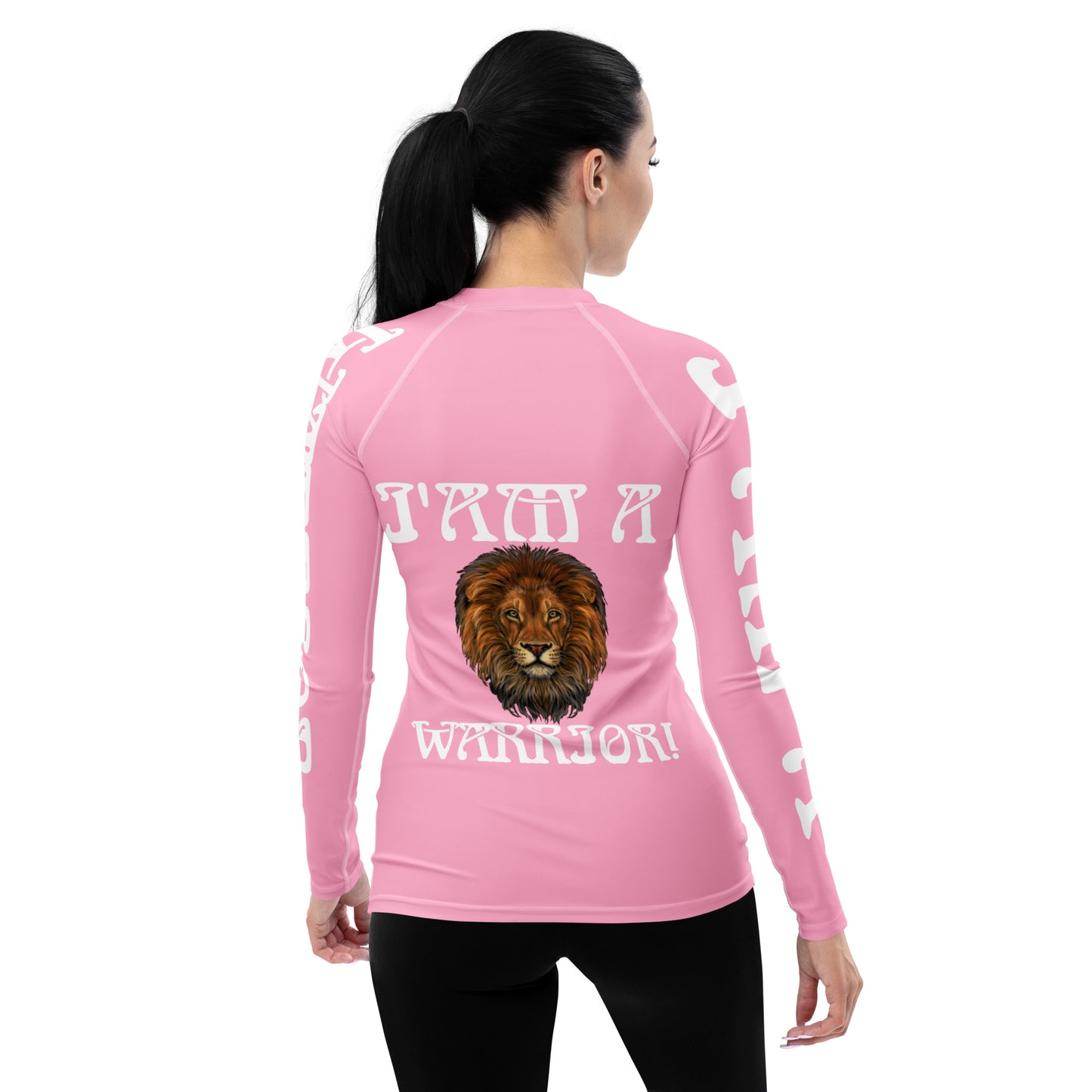 “I’AM A WARRIOR!” Cotton Candy Women's Rash Guard W/White Font