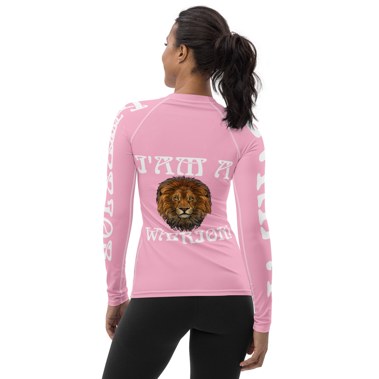 “I’AM A WARRIOR!” Cotton Candy Women's Rash Guard W/White Font