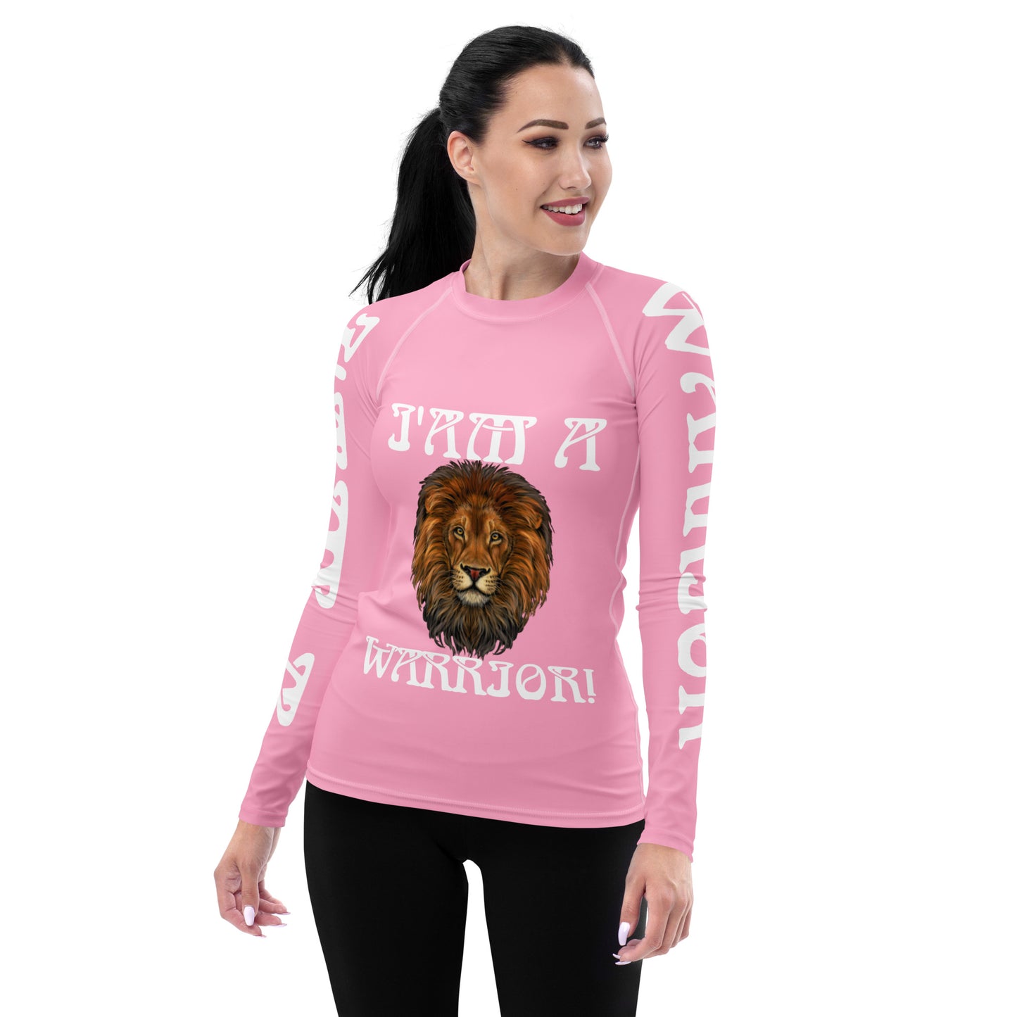 “I’AM A WARRIOR!” Cotton Candy Women's Rash Guard W/White Font