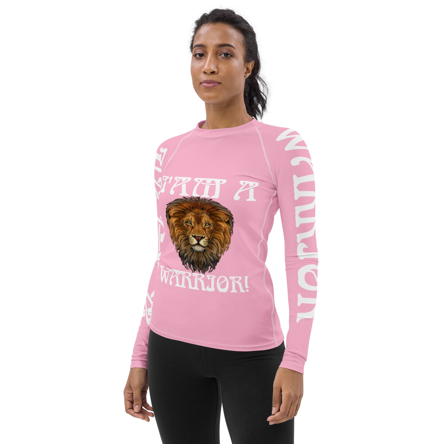 “I’AM A WARRIOR!” Cotton Candy Women's Rash Guard W/White Font