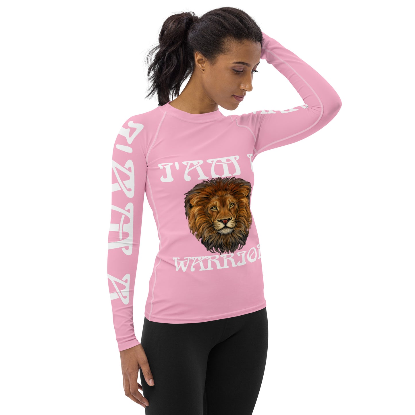 “I’AM A WARRIOR!” Cotton Candy Women's Rash Guard W/White Font