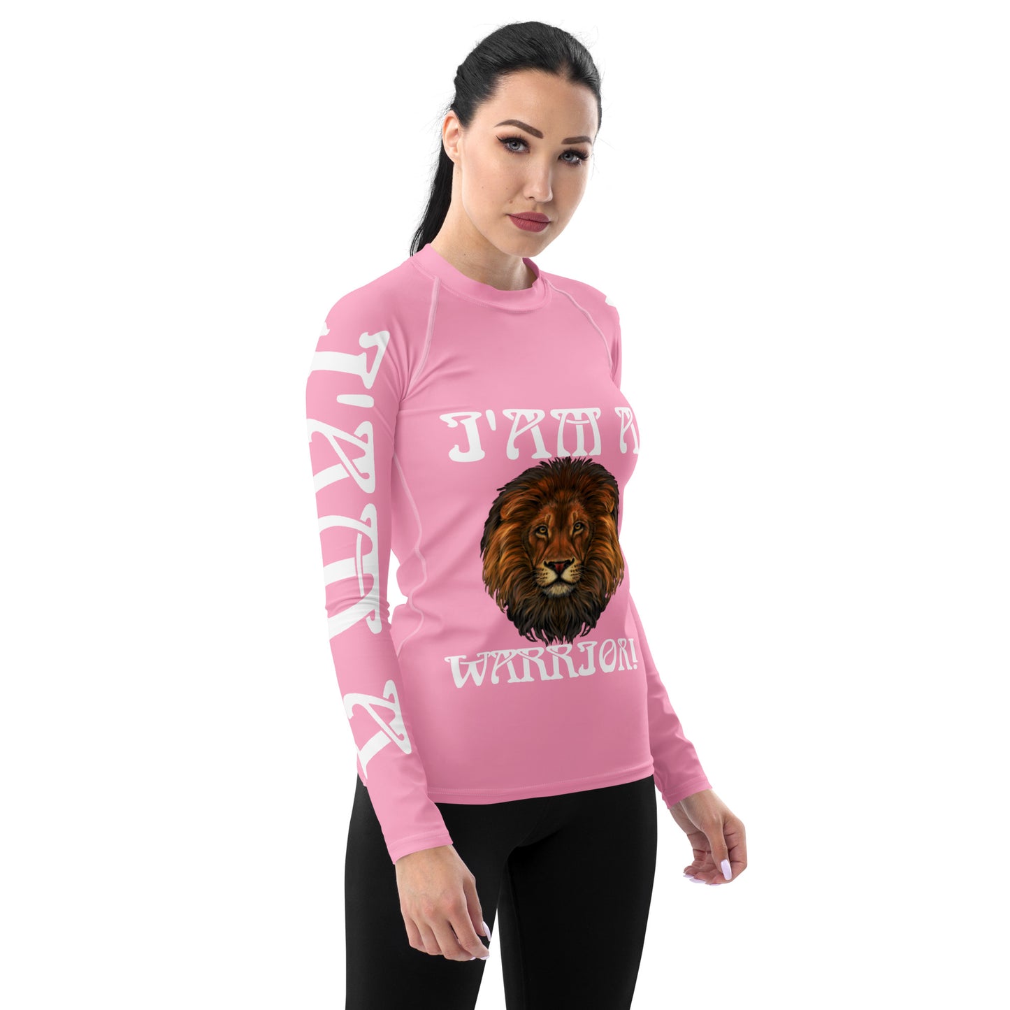 “I’AM A WARRIOR!” Cotton Candy Women's Rash Guard W/White Font