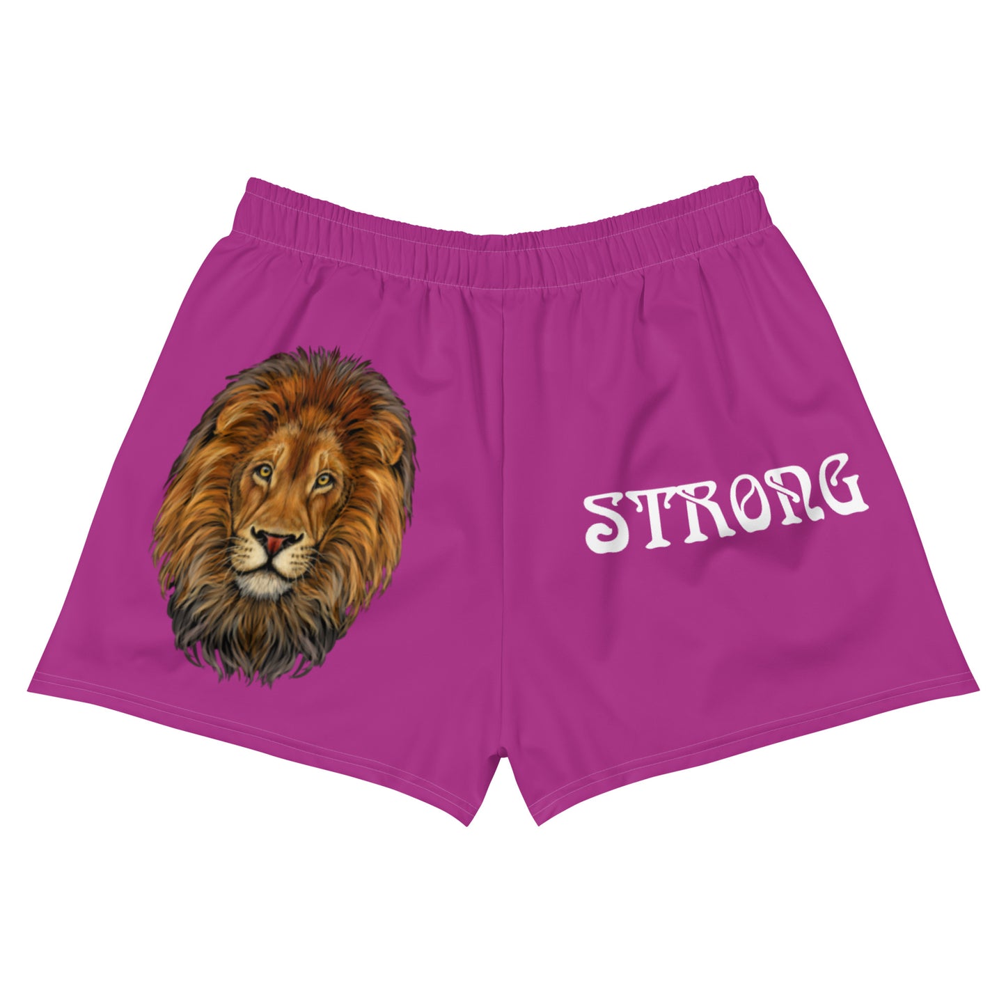 “STRONG” Purple Women’s Athletic Shorts W/White Font