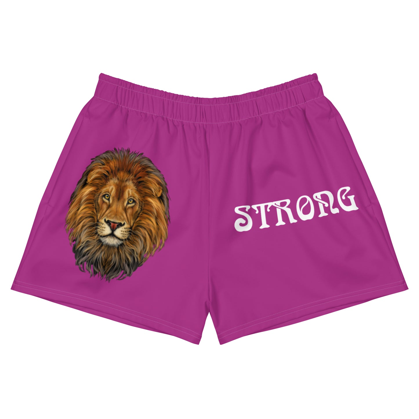 “STRONG” Purple Women’s Athletic Shorts W/White Font