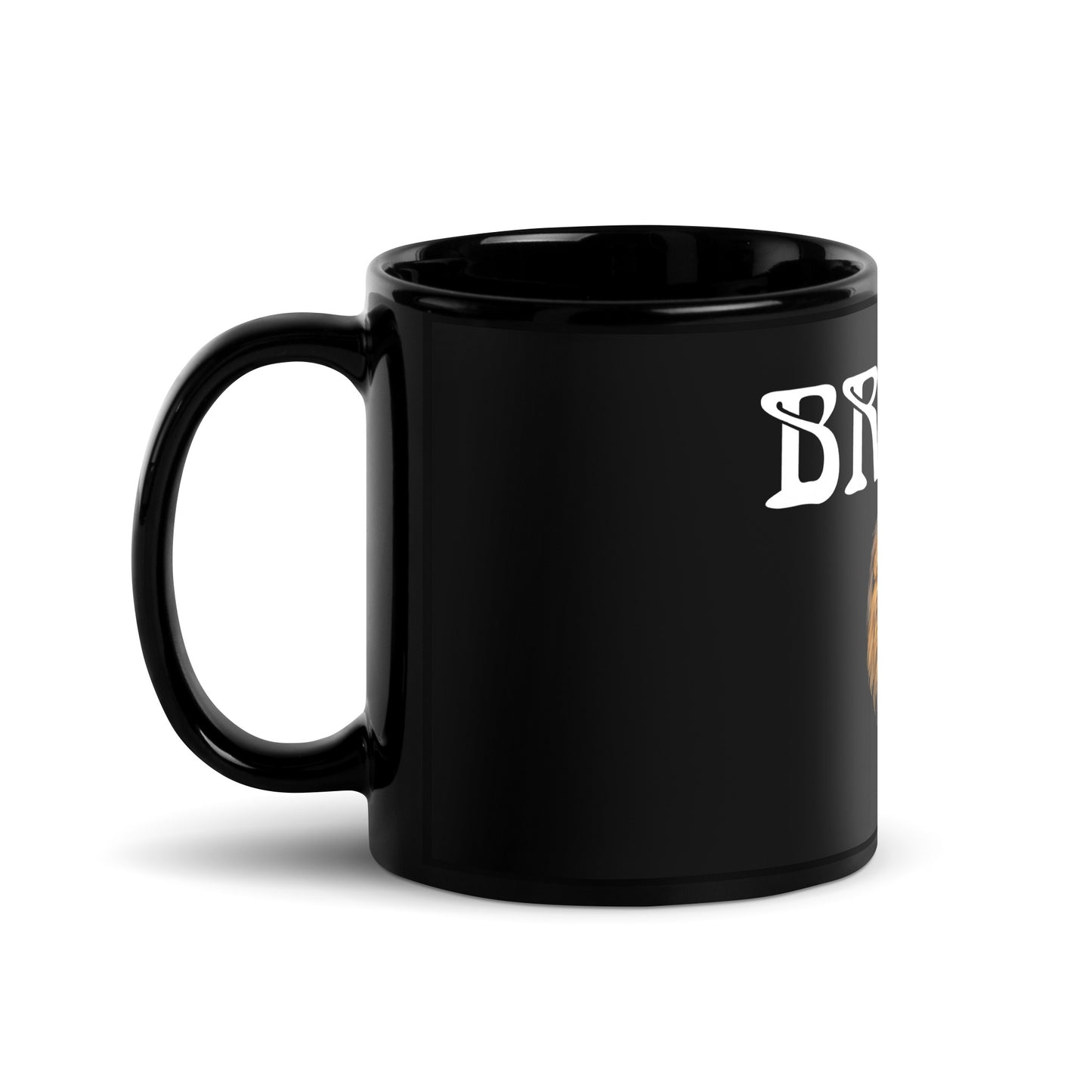 “BRAVE!”Black Glossy Mug W/White Font