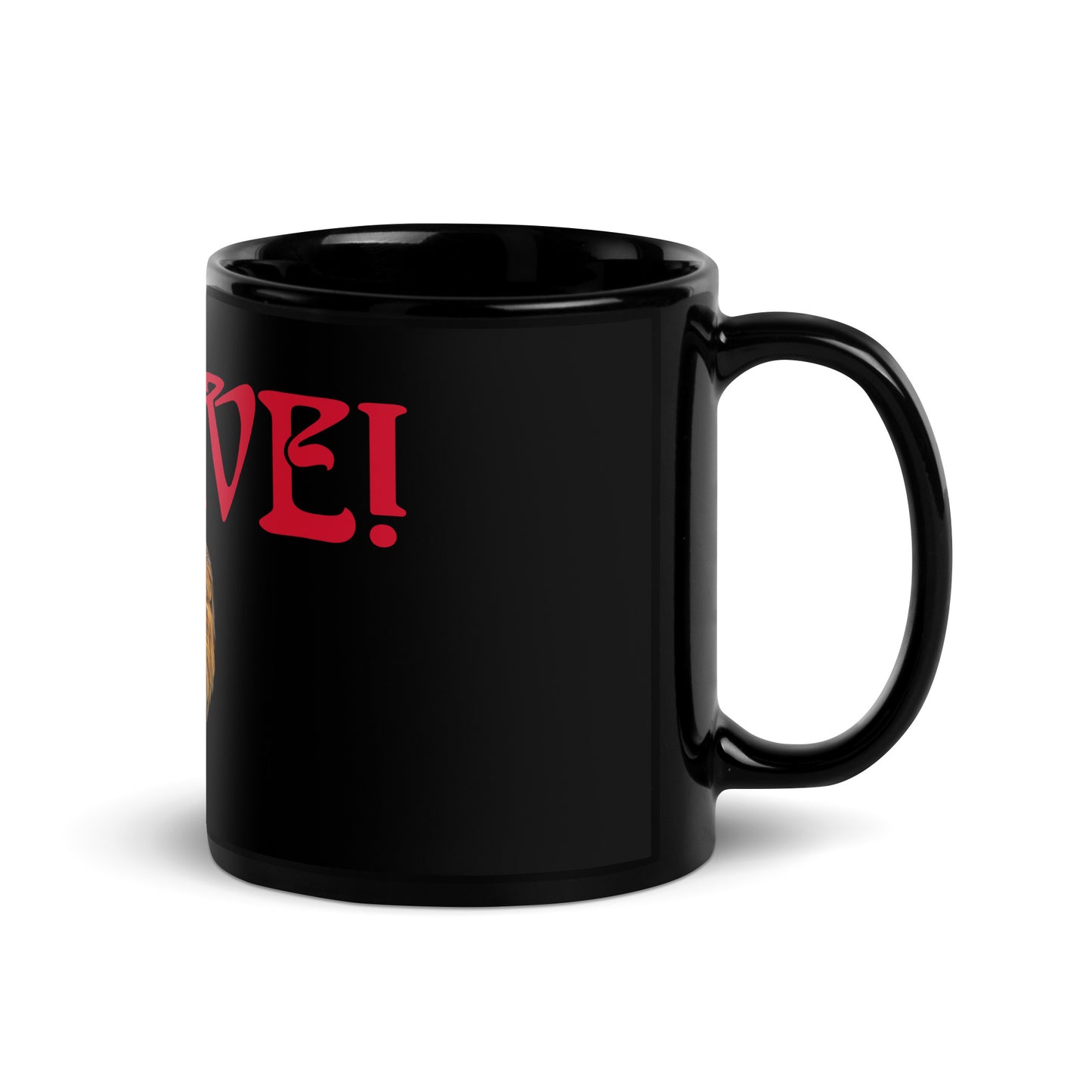 “BRAVE!”Black Glossy Mug W/Red Font