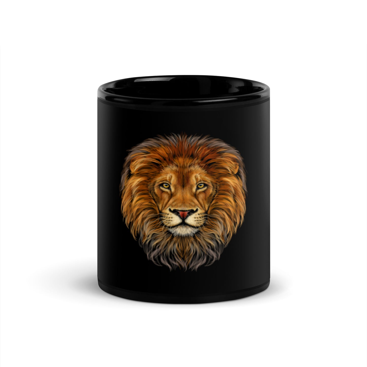 “LION”Black Glossy Mug