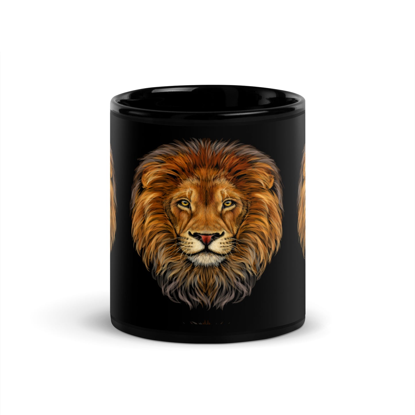 “LION”Black PatternGlossy Mug