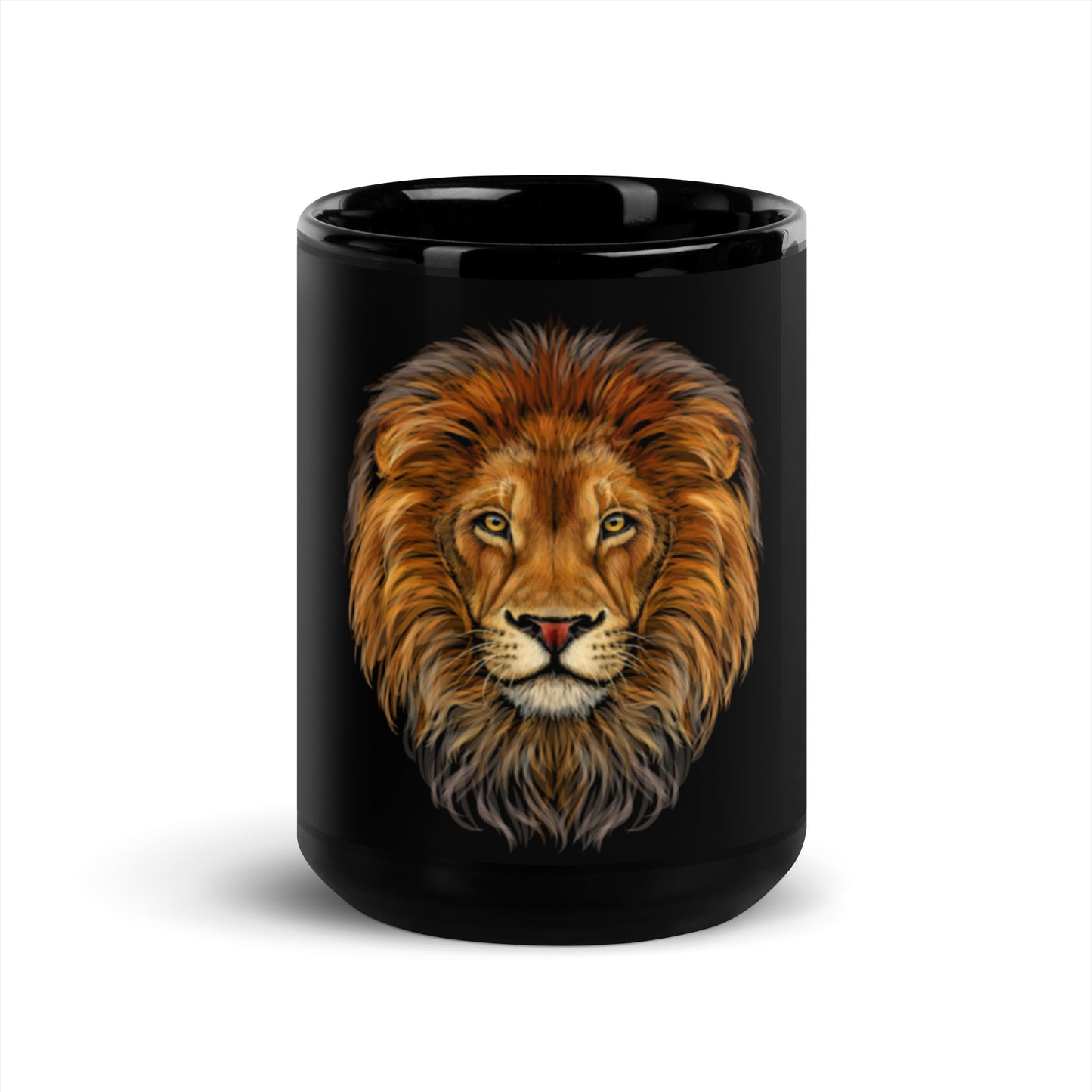 “LION”Black Glossy Mug