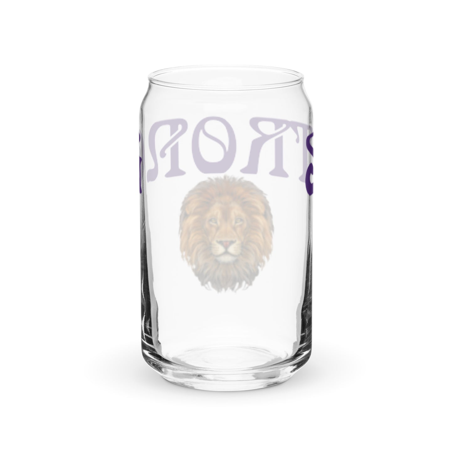 “STRONG”Can-Shaped Glass W/Purple Font