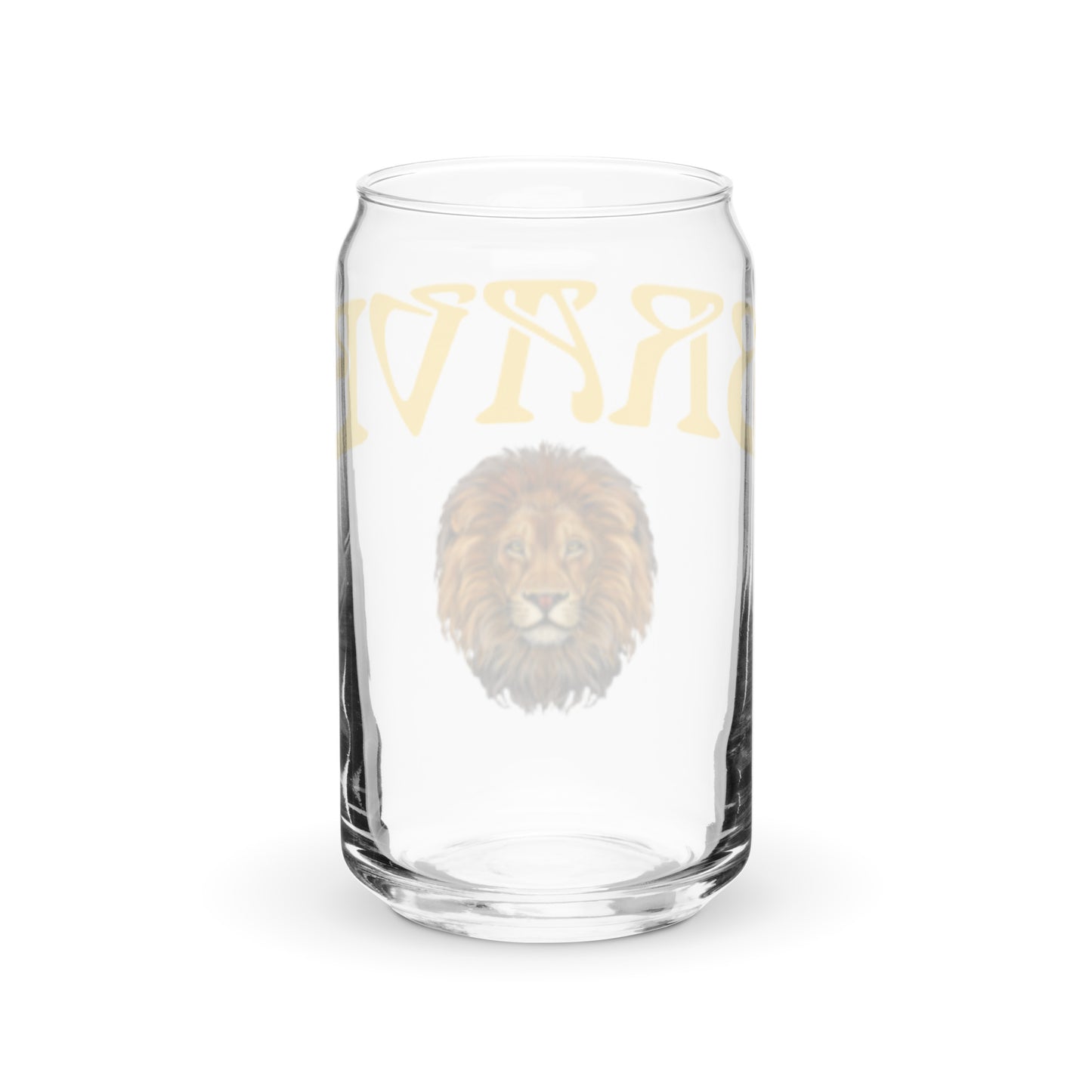 “BRAVE”Can-Shaped Glass W/Yellow Font