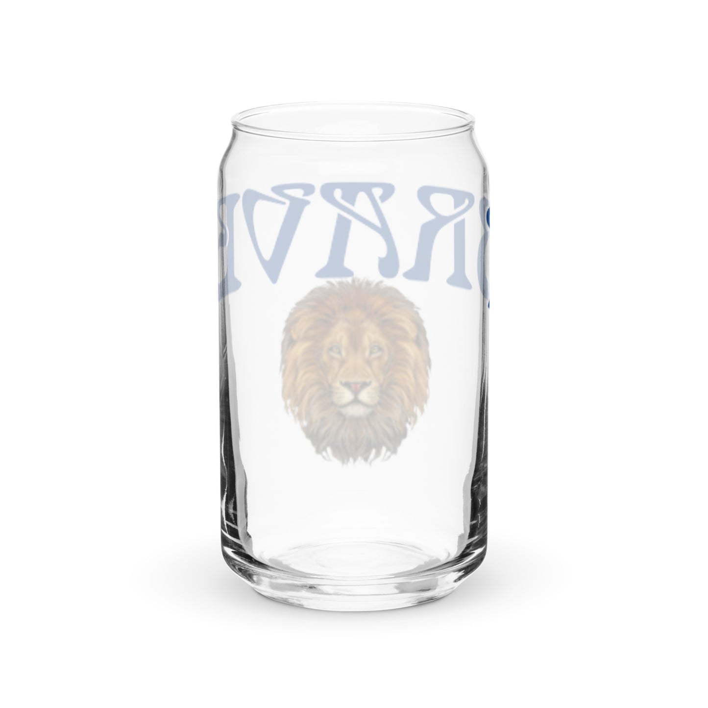 “BRAVE”Can-Shaped Glass W/Blue Font