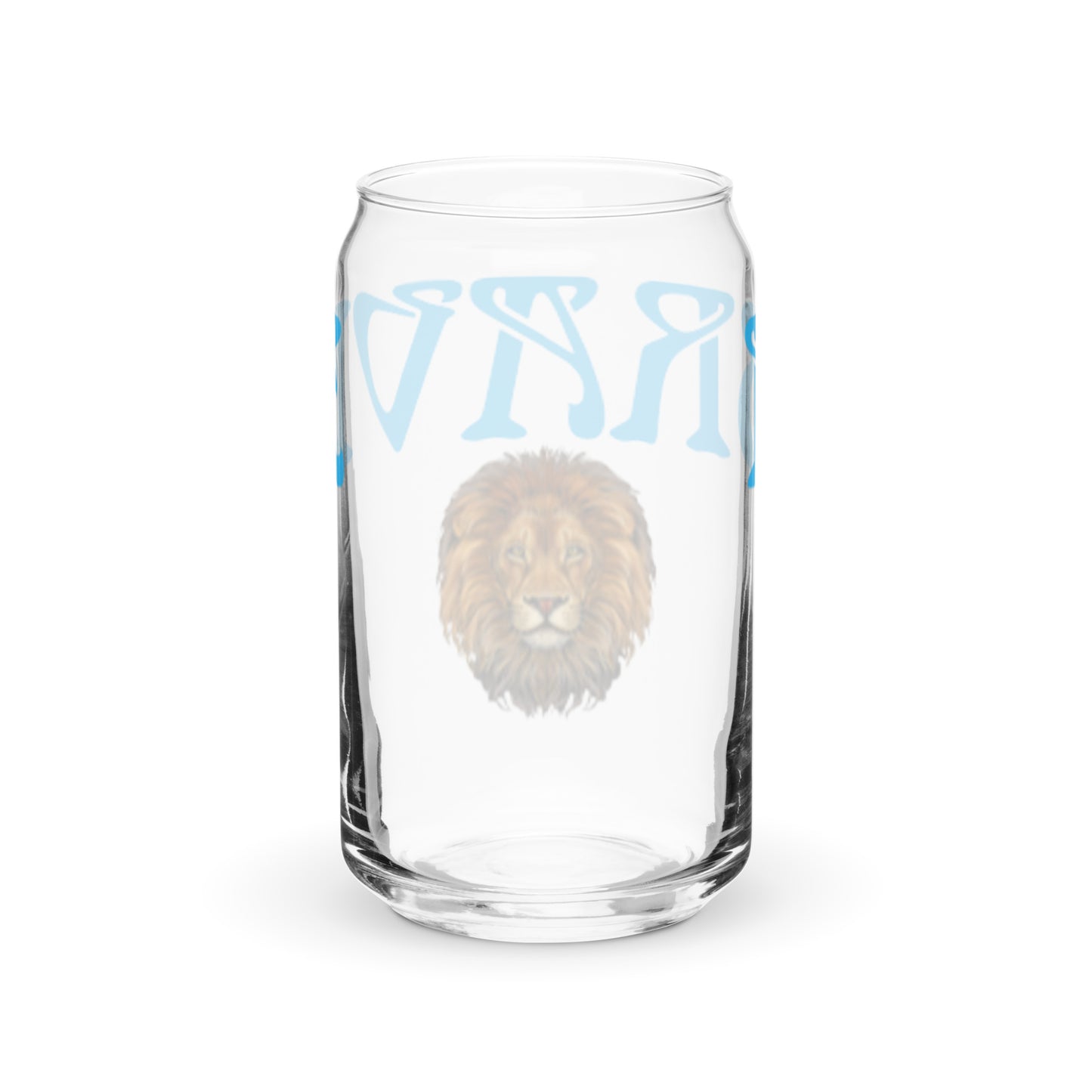 “BRAVE”Can-Shaped Glass W/SkyBlue Font