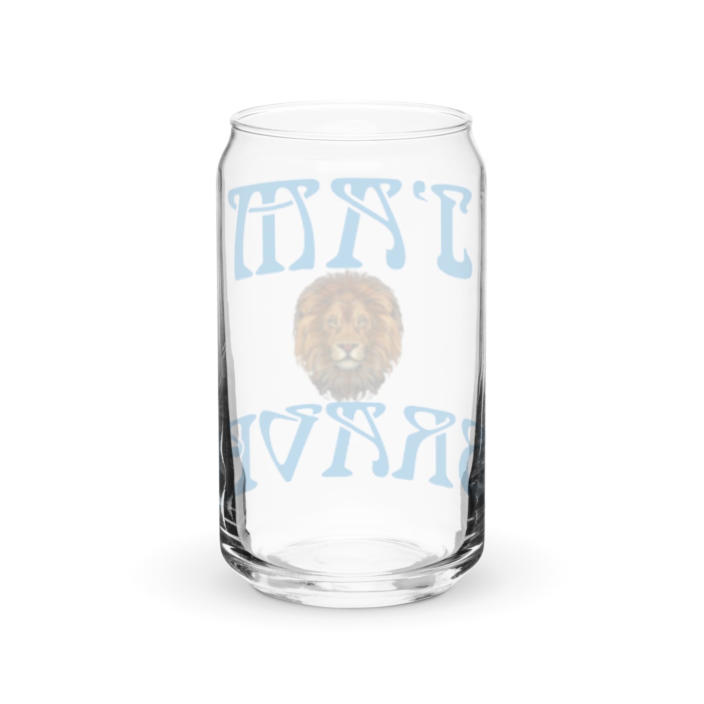 “I’AM BRAVE!”Can-Shaped Glass W/Blue Font
