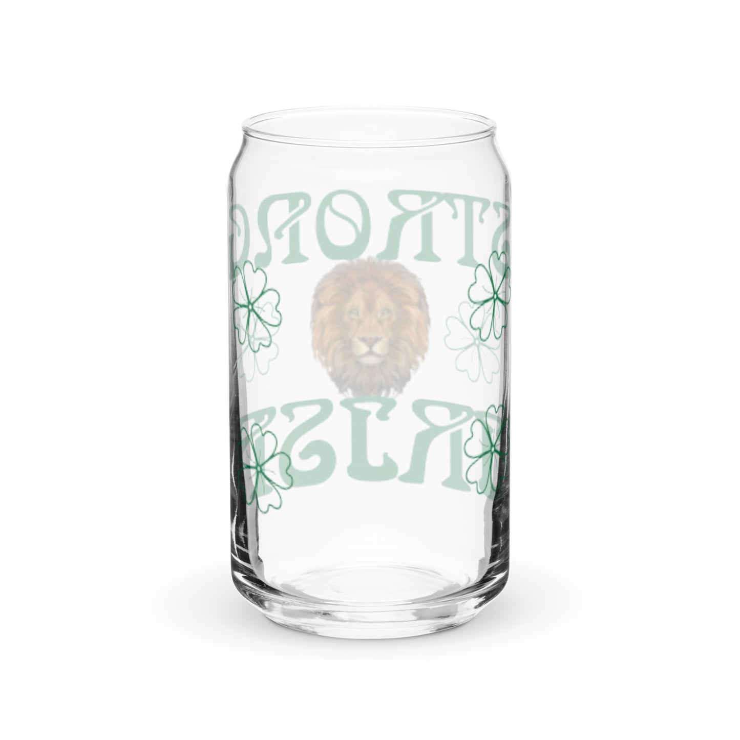 STRONG IRISH!”Can-Shaped Glass W/Green Font