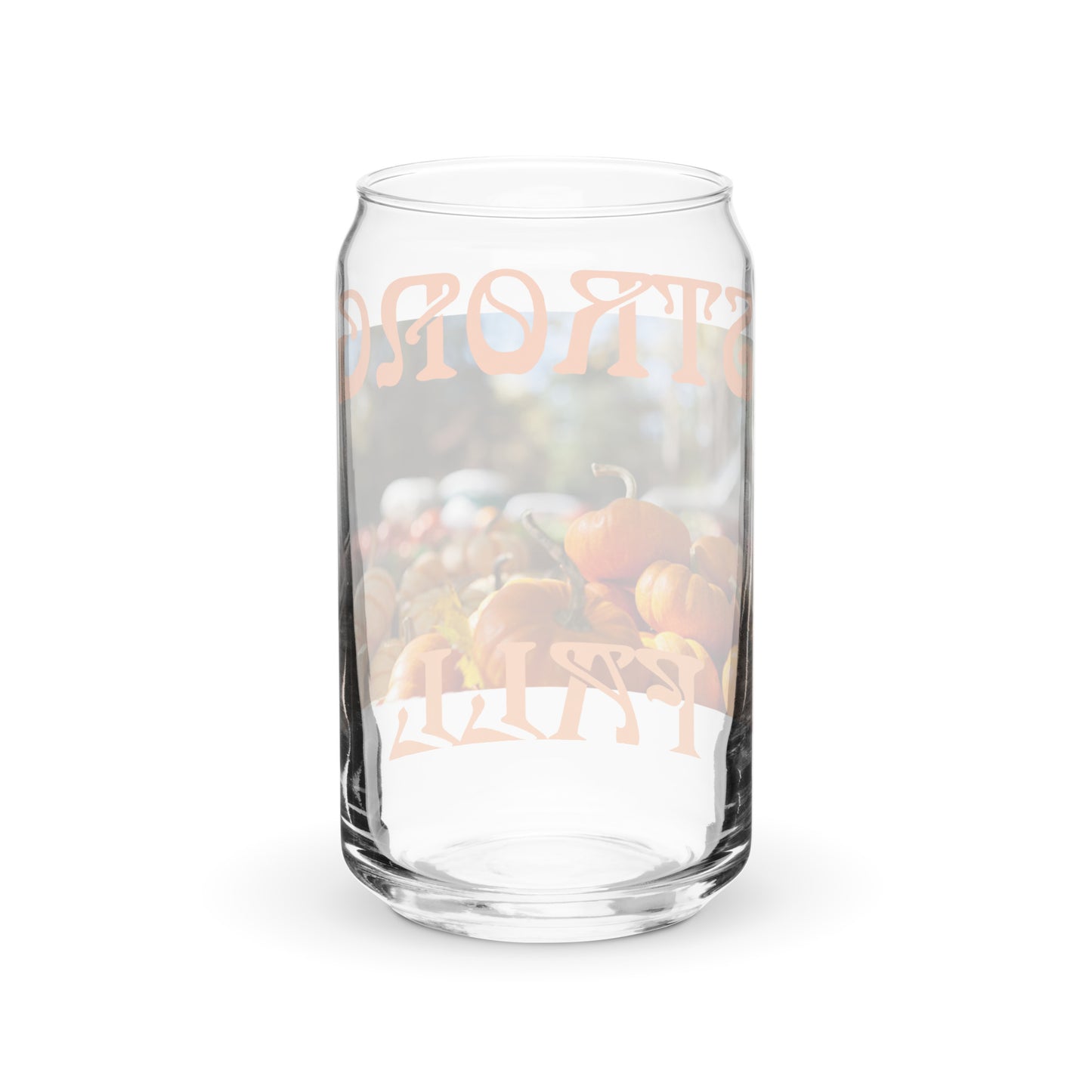 “STRONG FALL”Can-Shaped Glass W/Orange Font