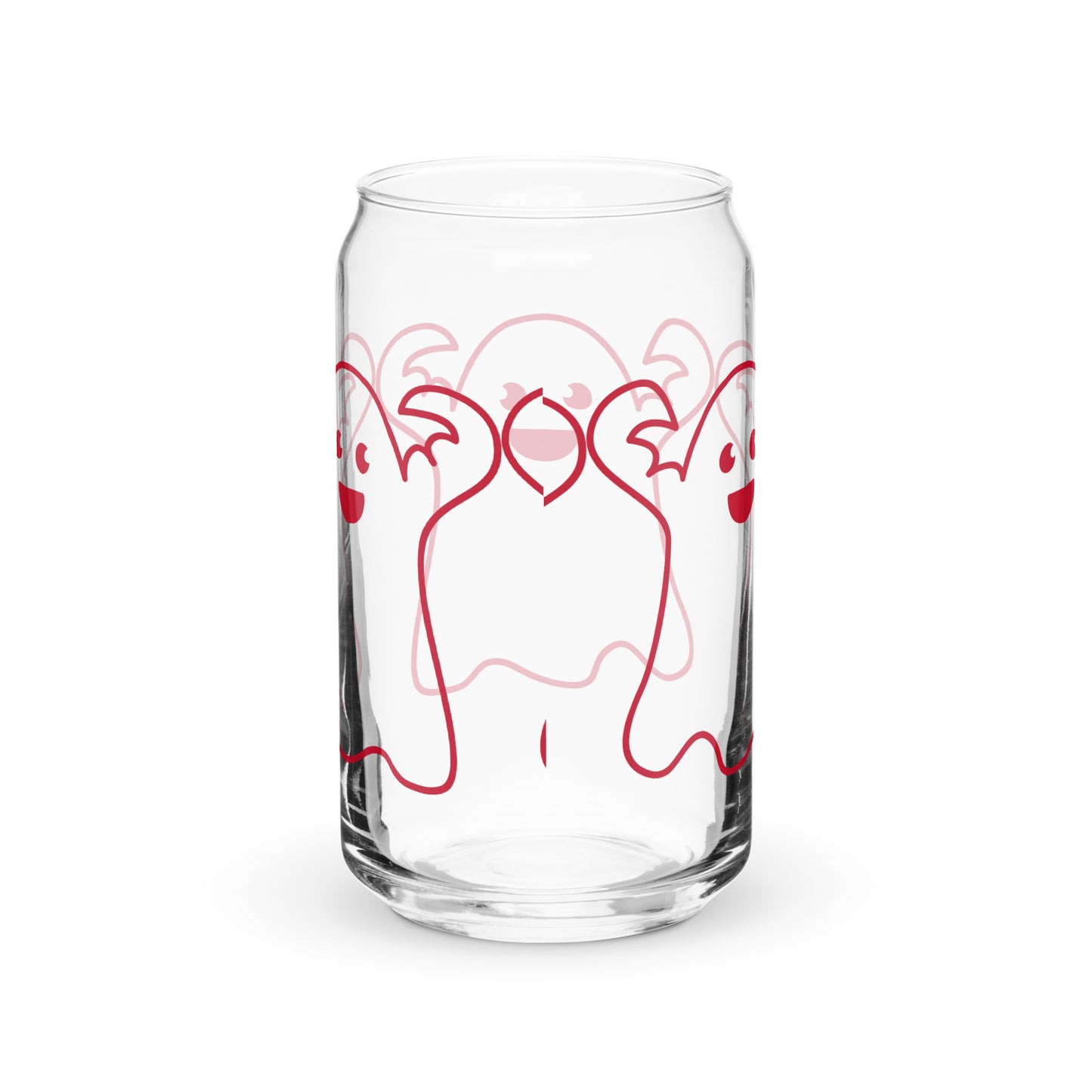 “HALLOWEEN GHOST! Can-Shaped Glass W/Red Font