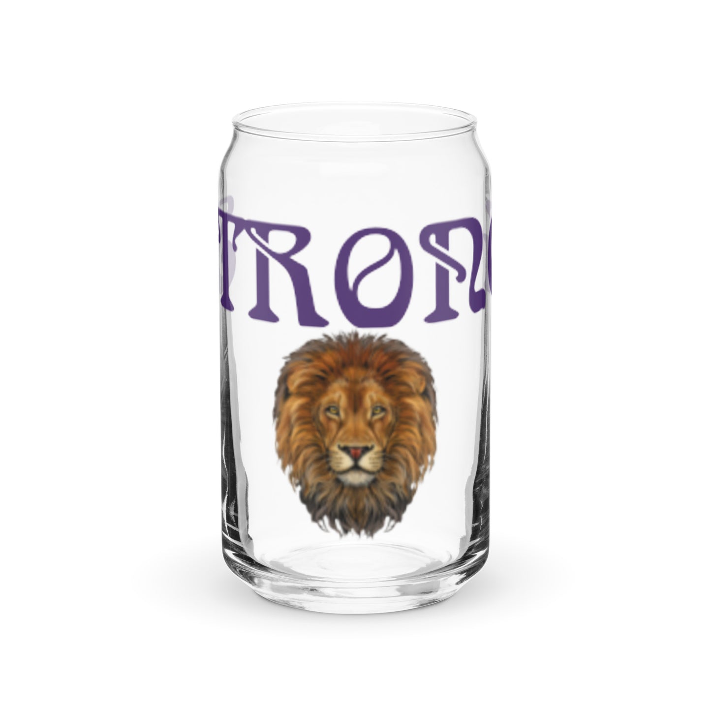 “STRONG”Can-Shaped Glass W/Purple Font