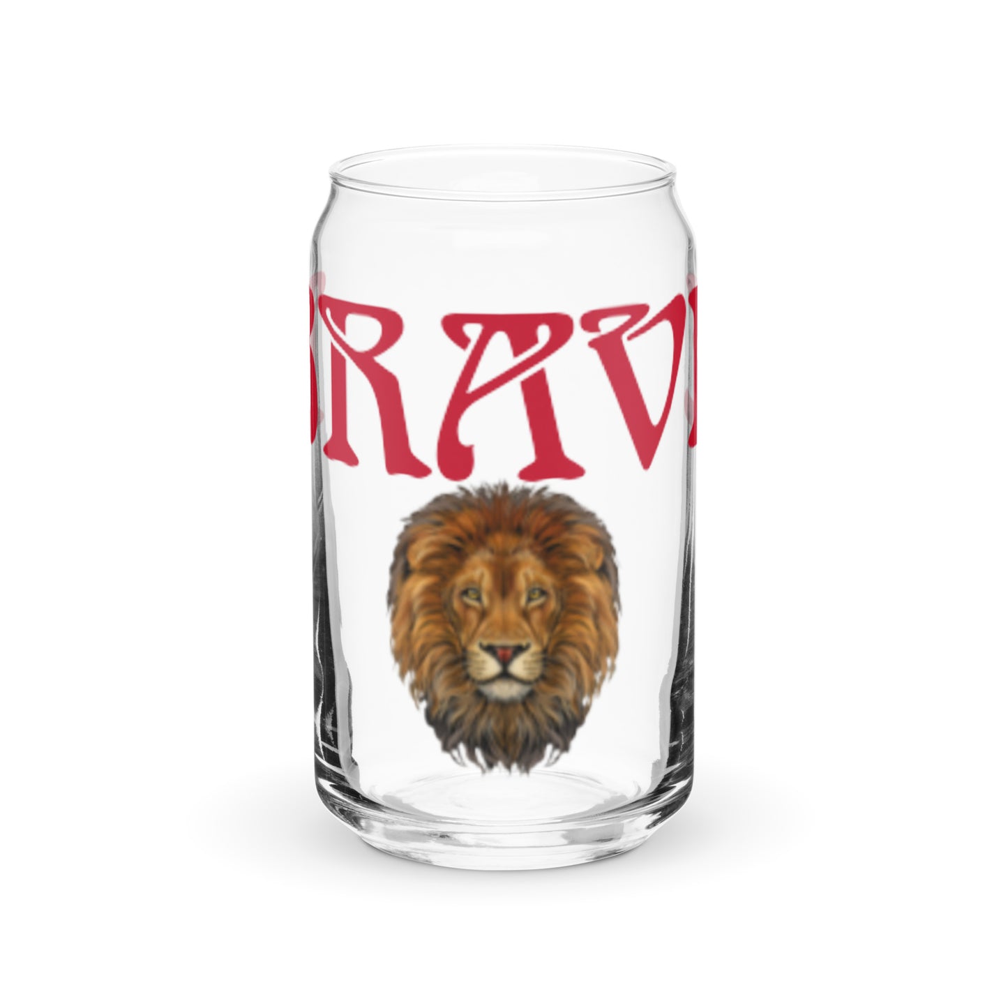 “BRAVE”Can-Shaped Glass W/Red Font