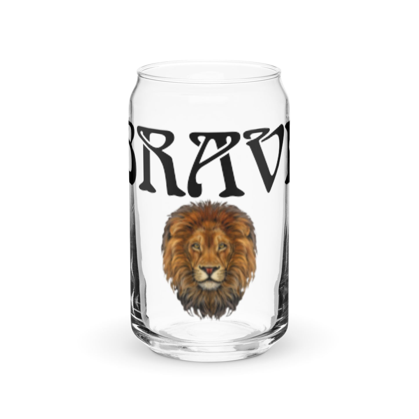 “BRAVE”Can-Shaped Glass W/Black Font