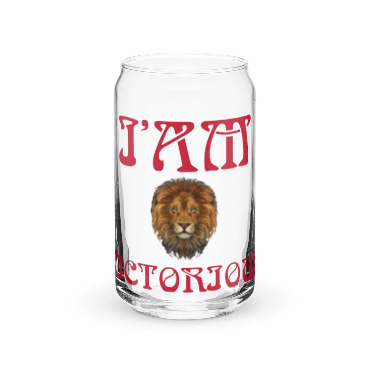 “I’AM VICTORIOUS!”Can-Shaped Glass W/Red Font