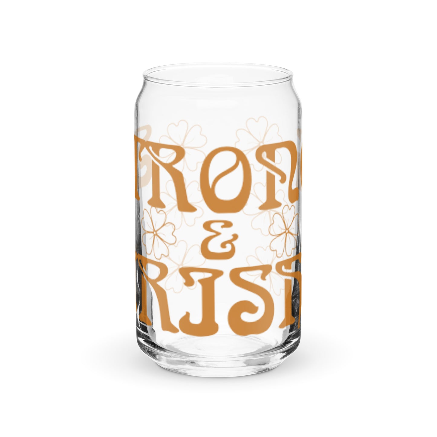 “STRONG & IRISH!”Can-Shaped Glass W/Fawn Font