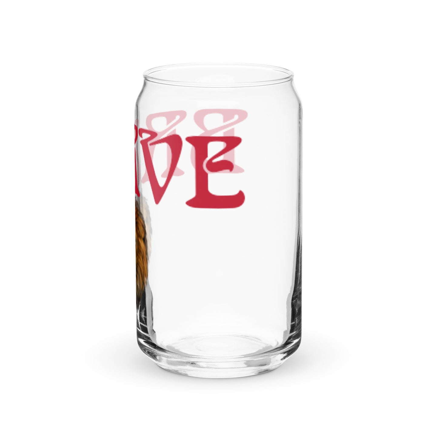 “BRAVE”Can-Shaped Glass W/Red Font