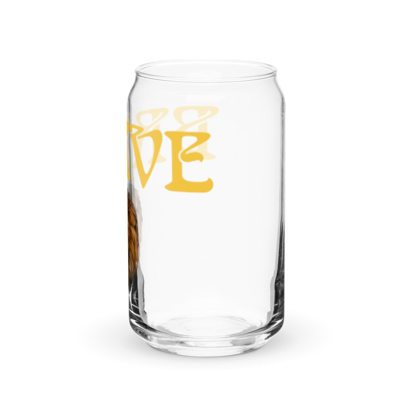 “BRAVE”Can-Shaped Glass W/Yellow Font