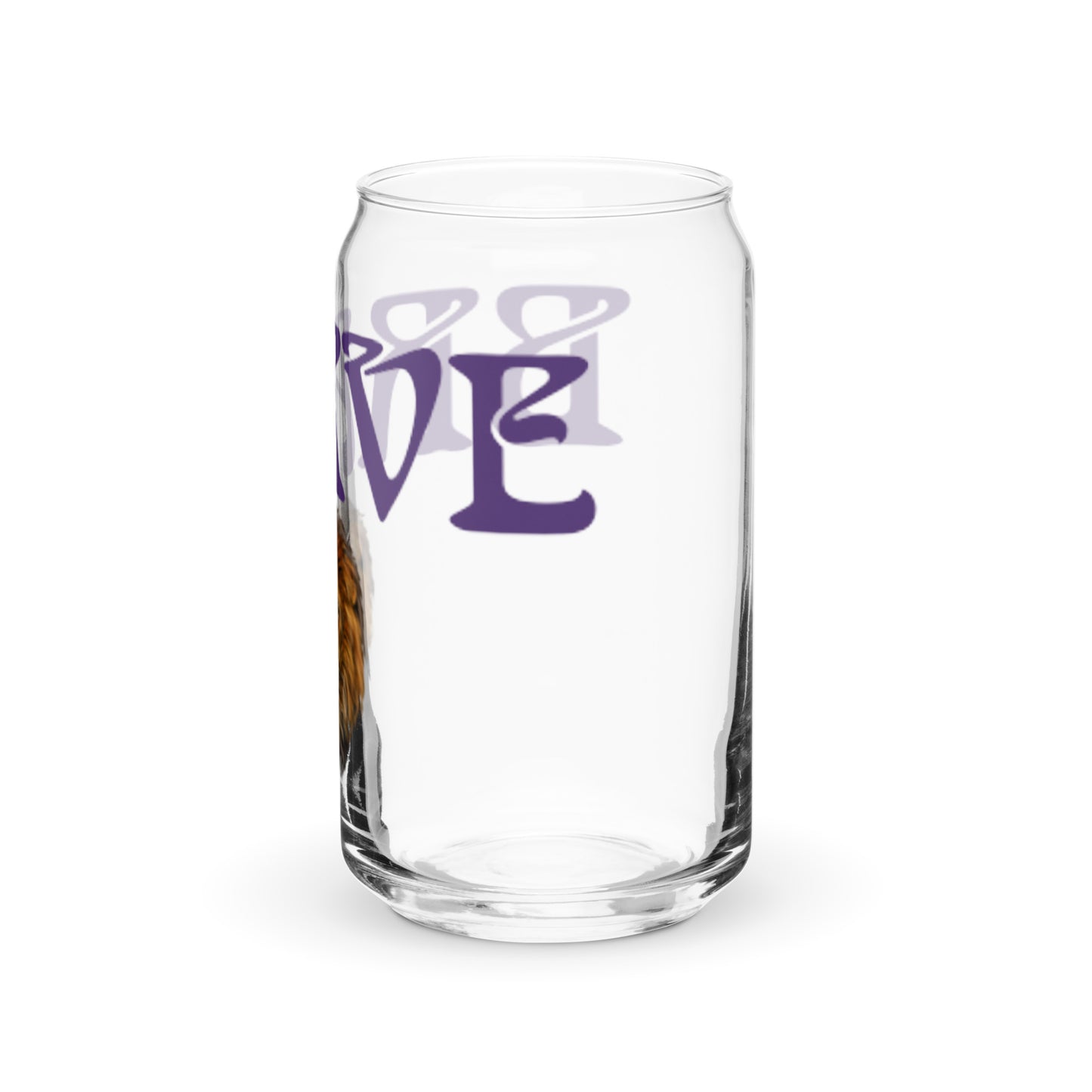 “BRAVE”Can-Shaped Glass W/Purple Font
