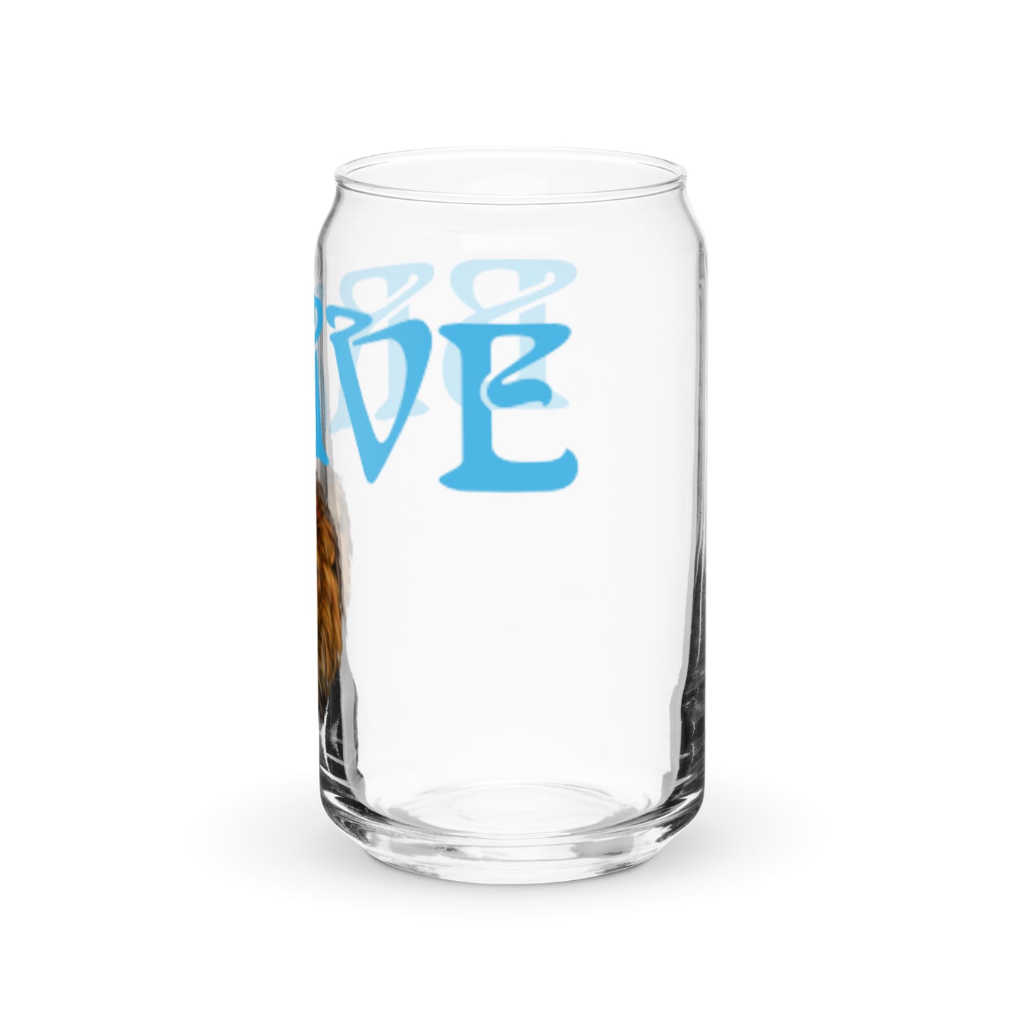 “BRAVE”Can-Shaped Glass W/SkyBlue Font