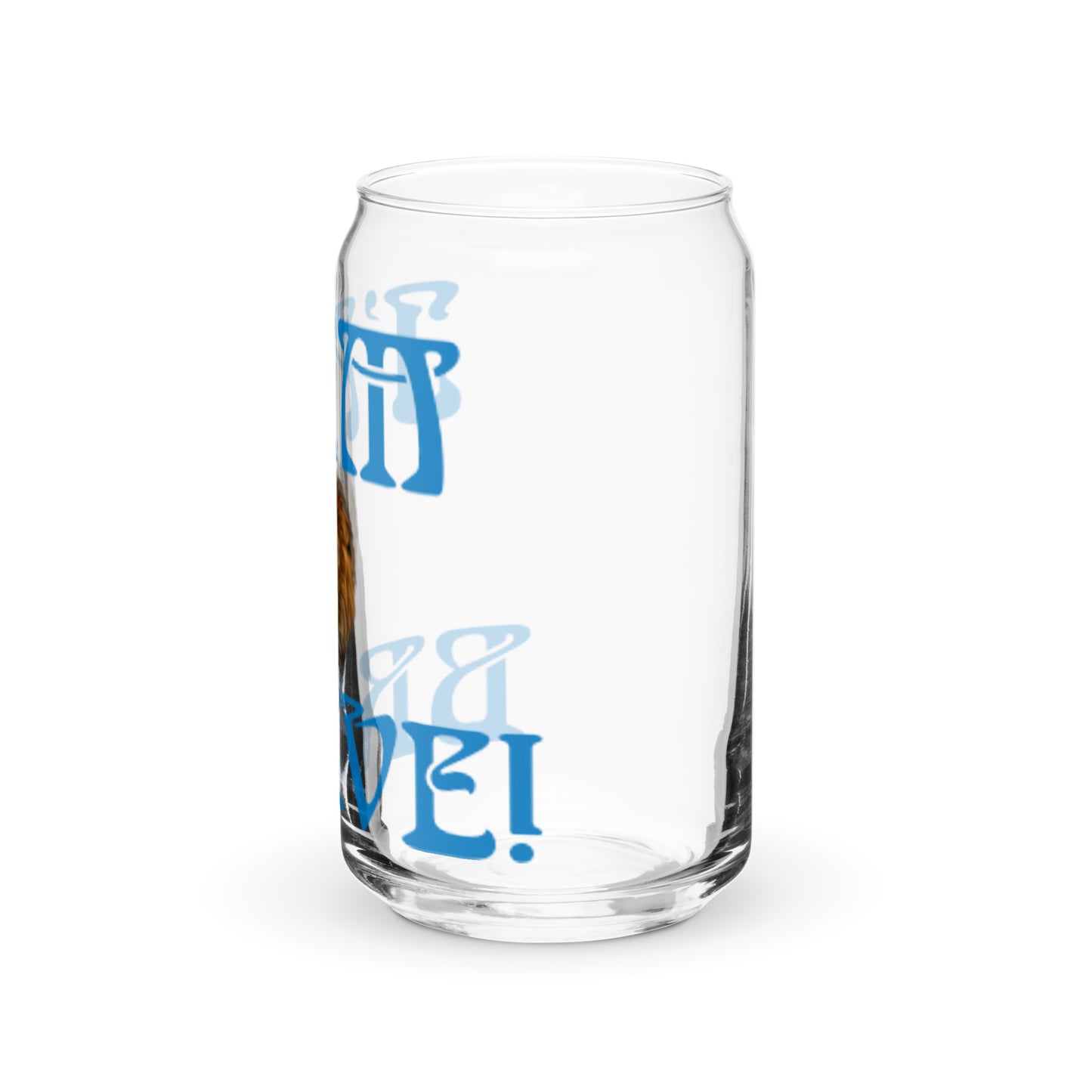 “I’AM BRAVE!”Can-Shaped Glass W/Blue Font