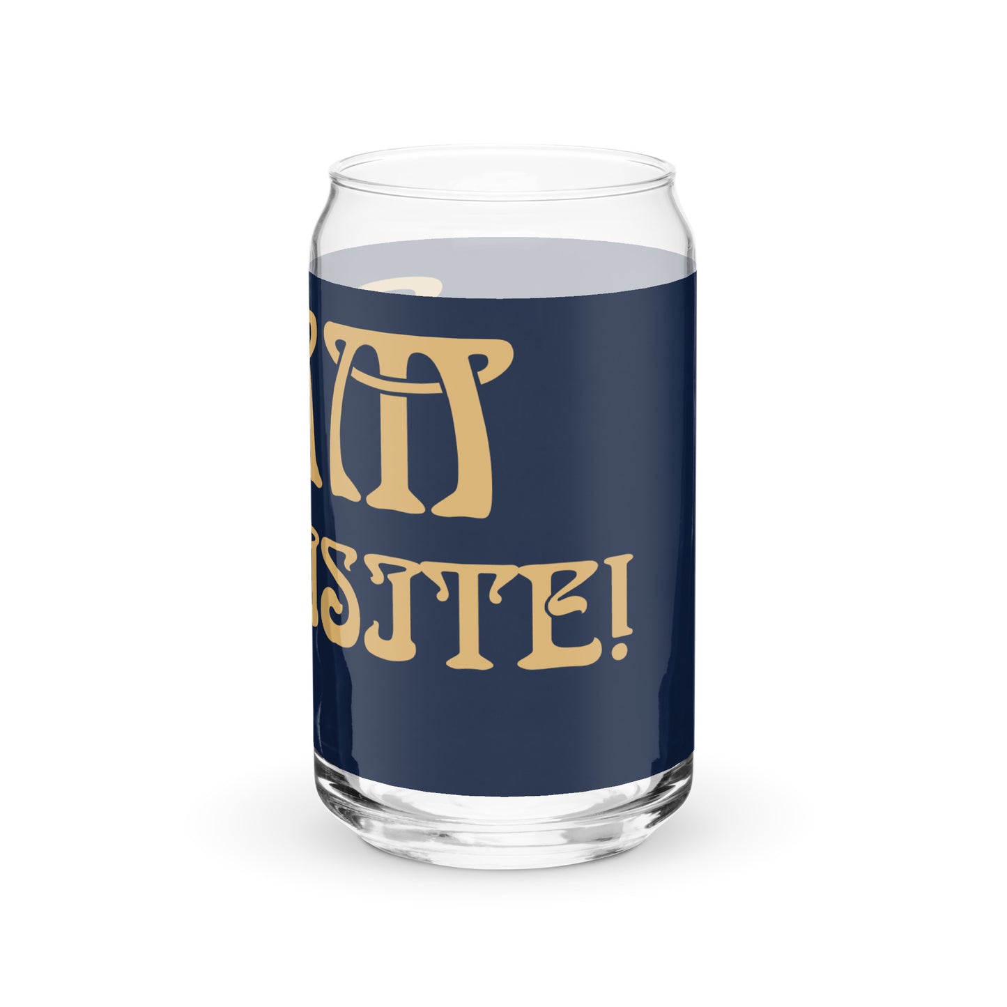 “I’AM EXQUISITE!”Navy Can-Shaped Glass W/Fawn Font