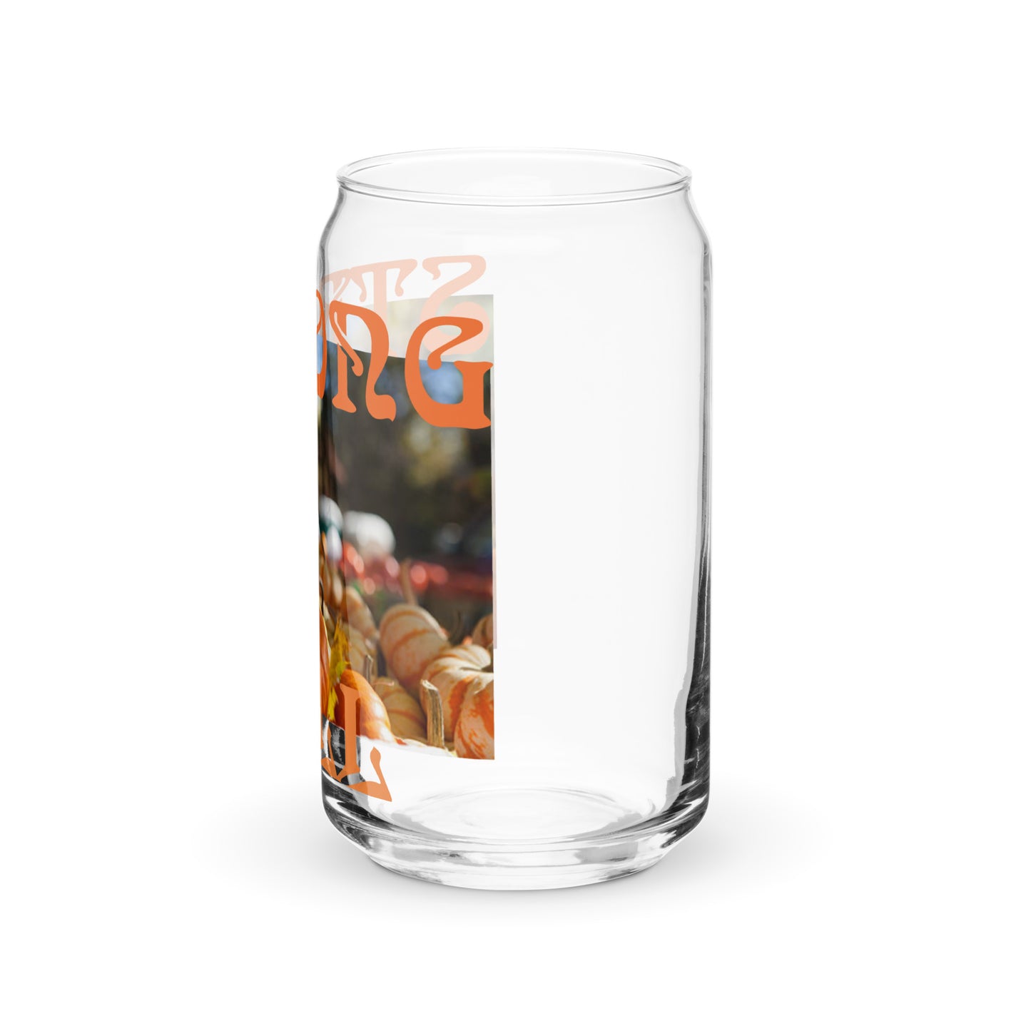 “STRONG FALL”Can-Shaped Glass W/Orange Font