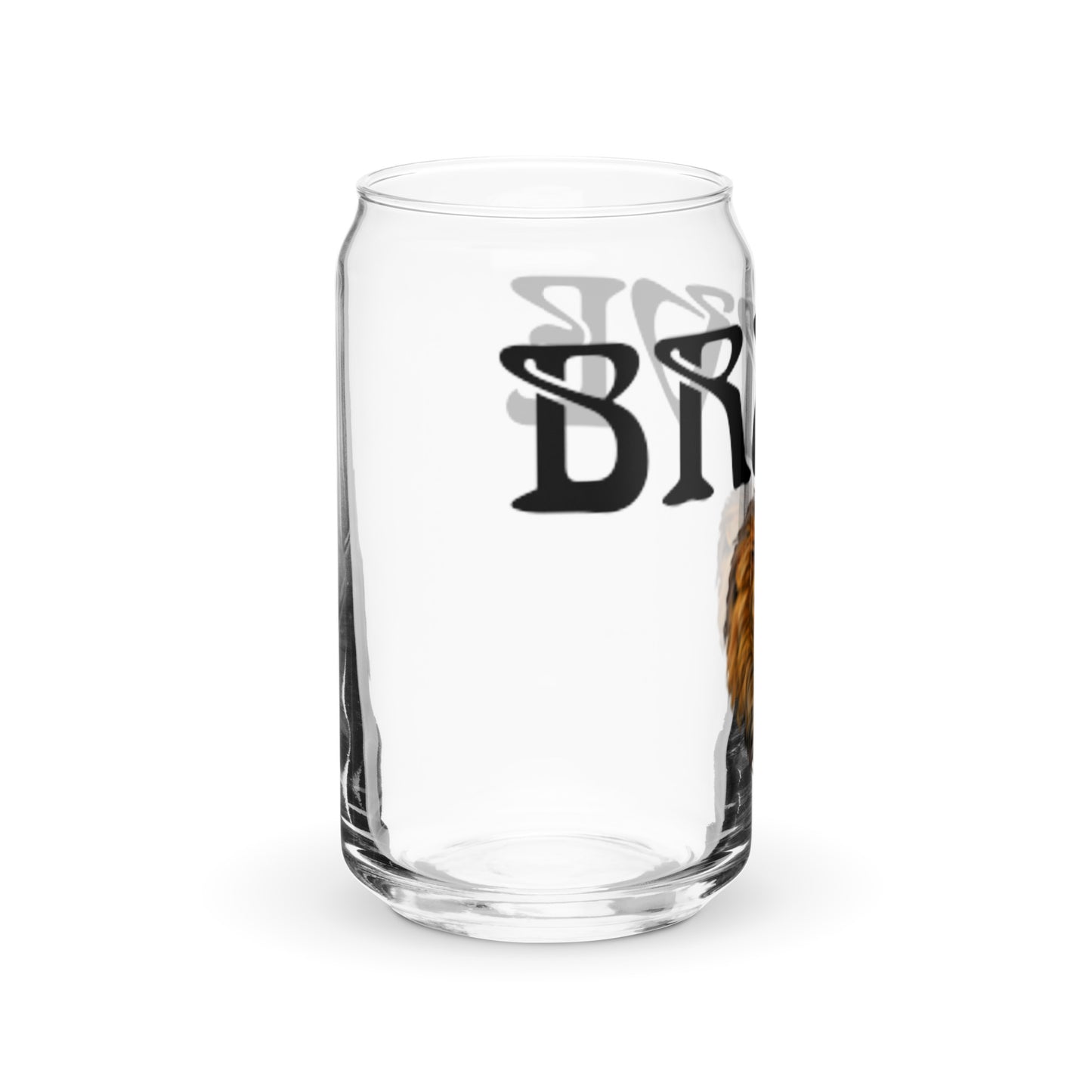“BRAVE”Can-Shaped Glass W/Black Font