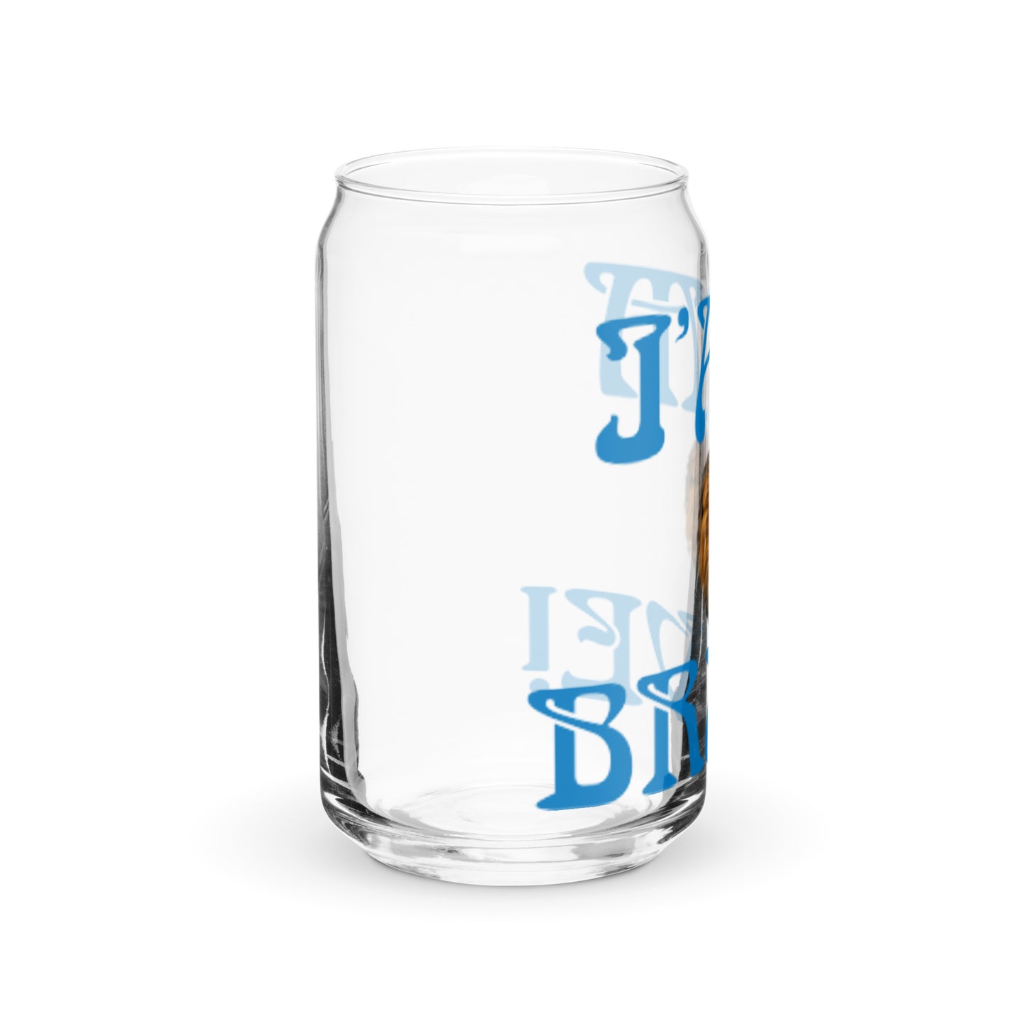 “I’AM BRAVE!”Can-Shaped Glass W/Blue Font