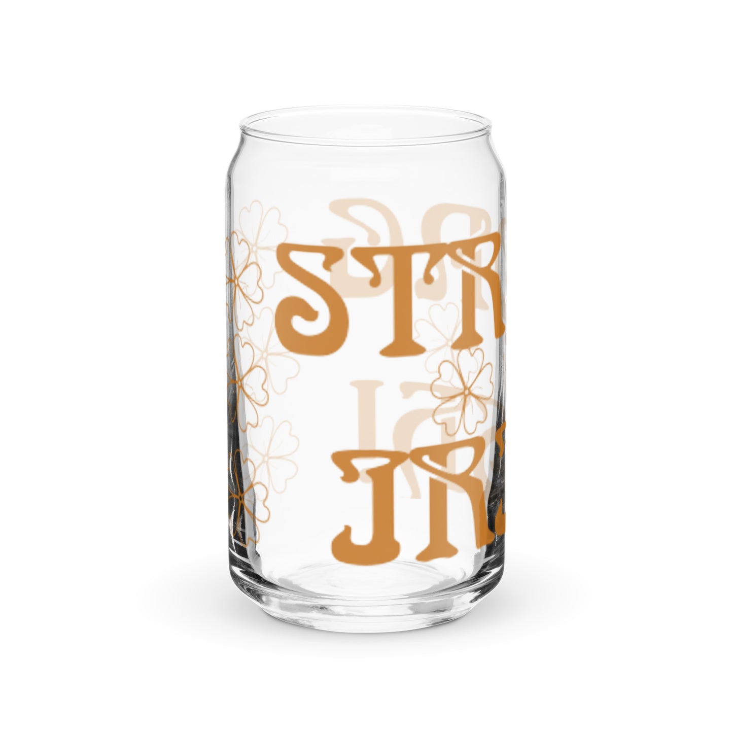“STRONG & IRISH!”Can-Shaped Glass W/Fawn Font