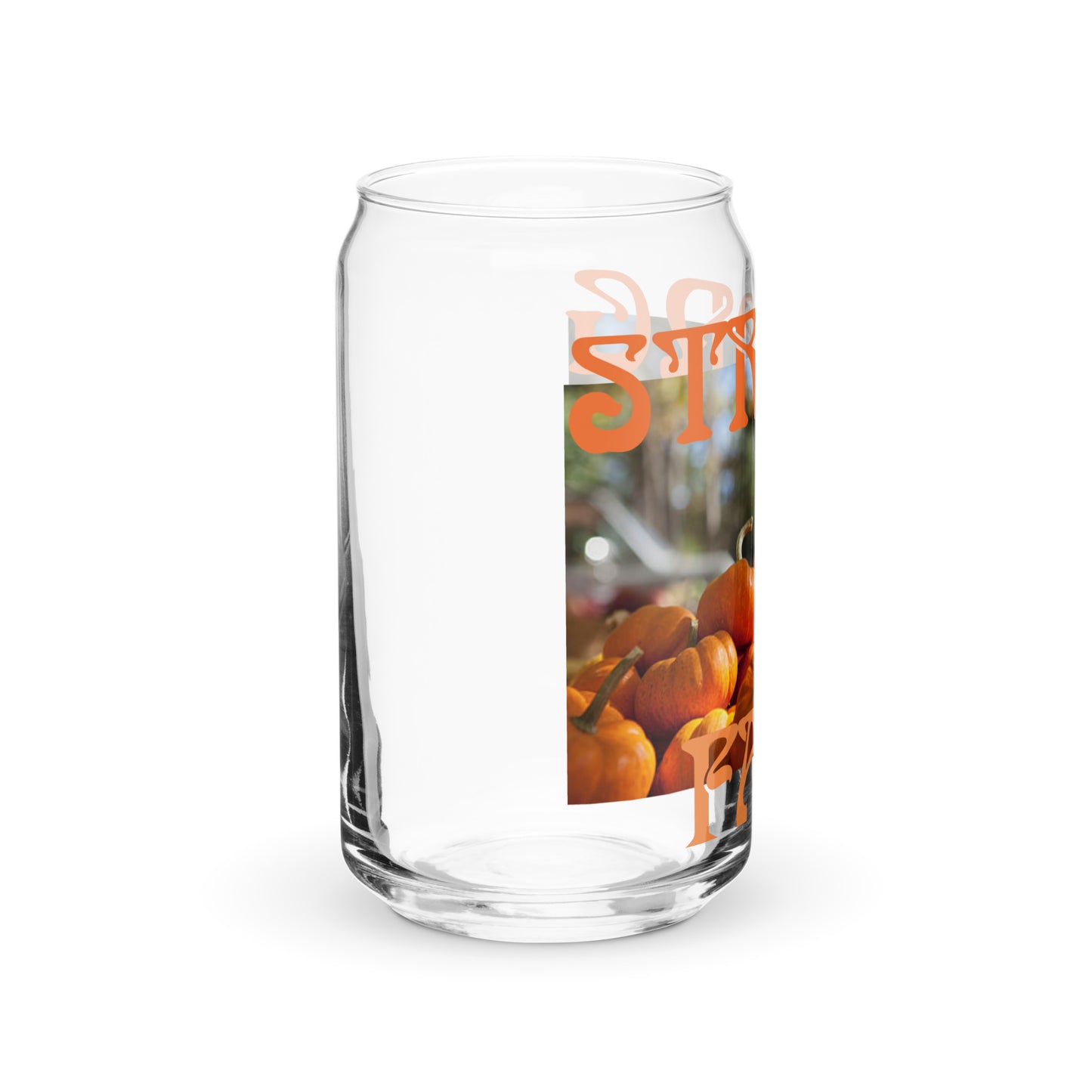 “STRONG FALL”Can-Shaped Glass W/Orange Font