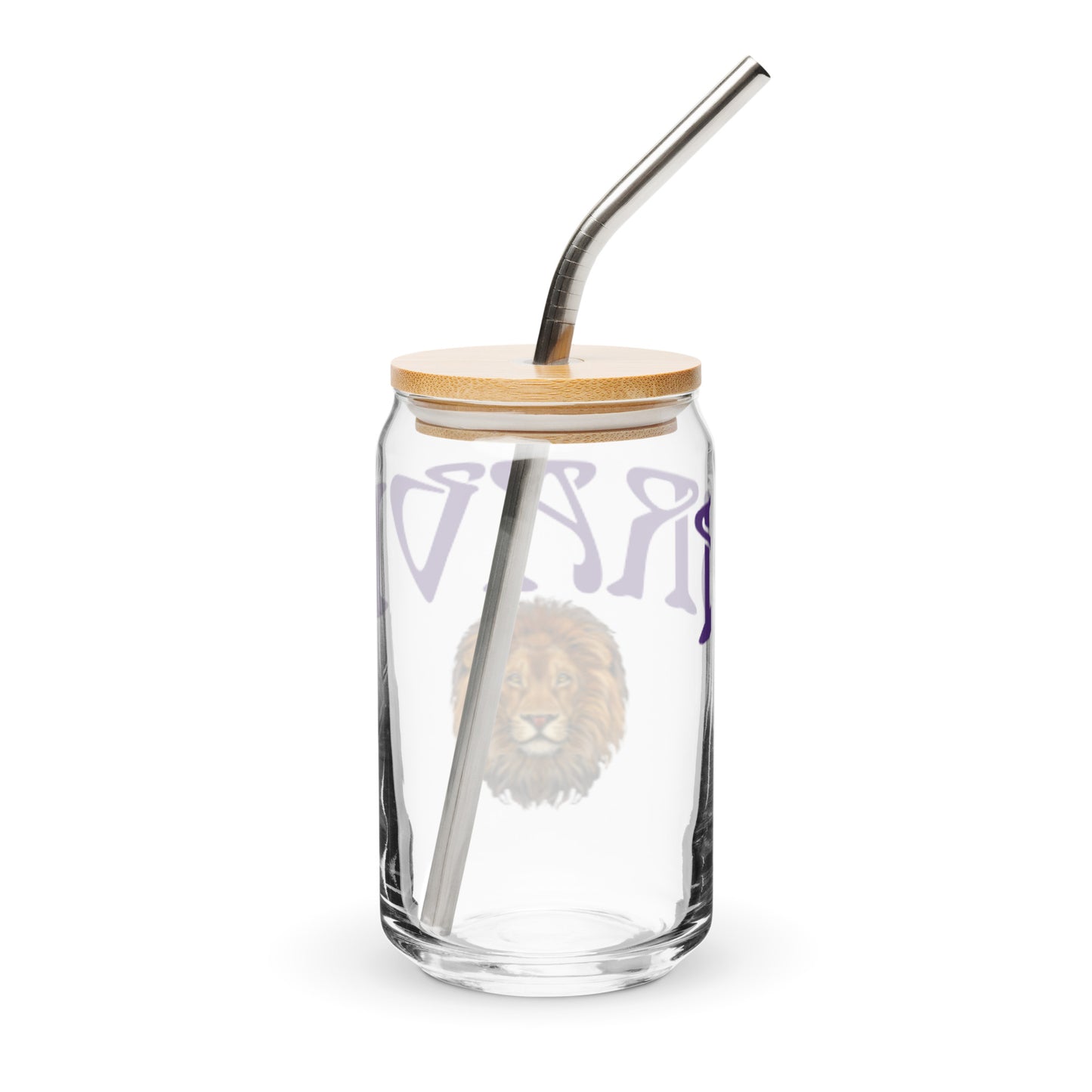 “BRAVE”Can-Shaped Glass W/Purple Font