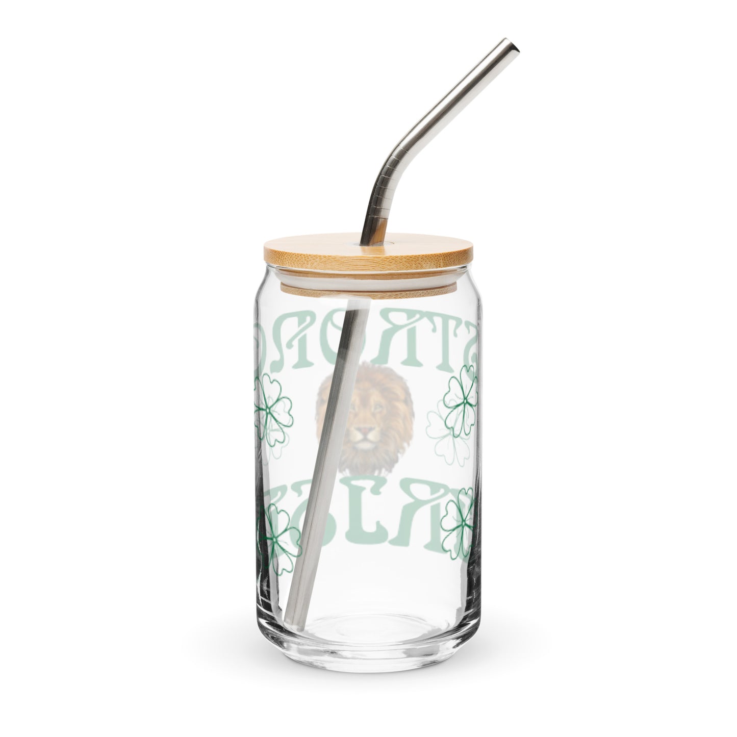 STRONG IRISH!”Can-Shaped Glass W/Green Font