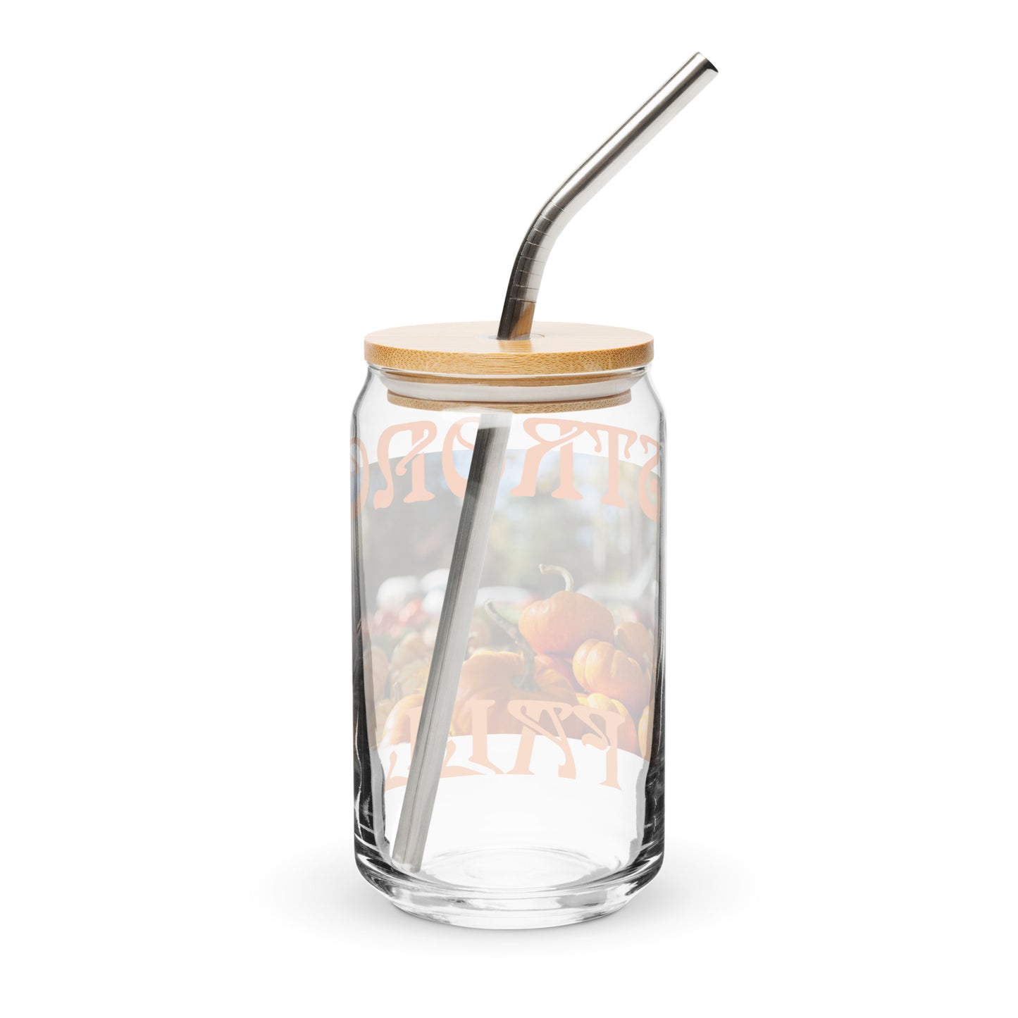 “STRONG FALL”Can-Shaped Glass W/Orange Font