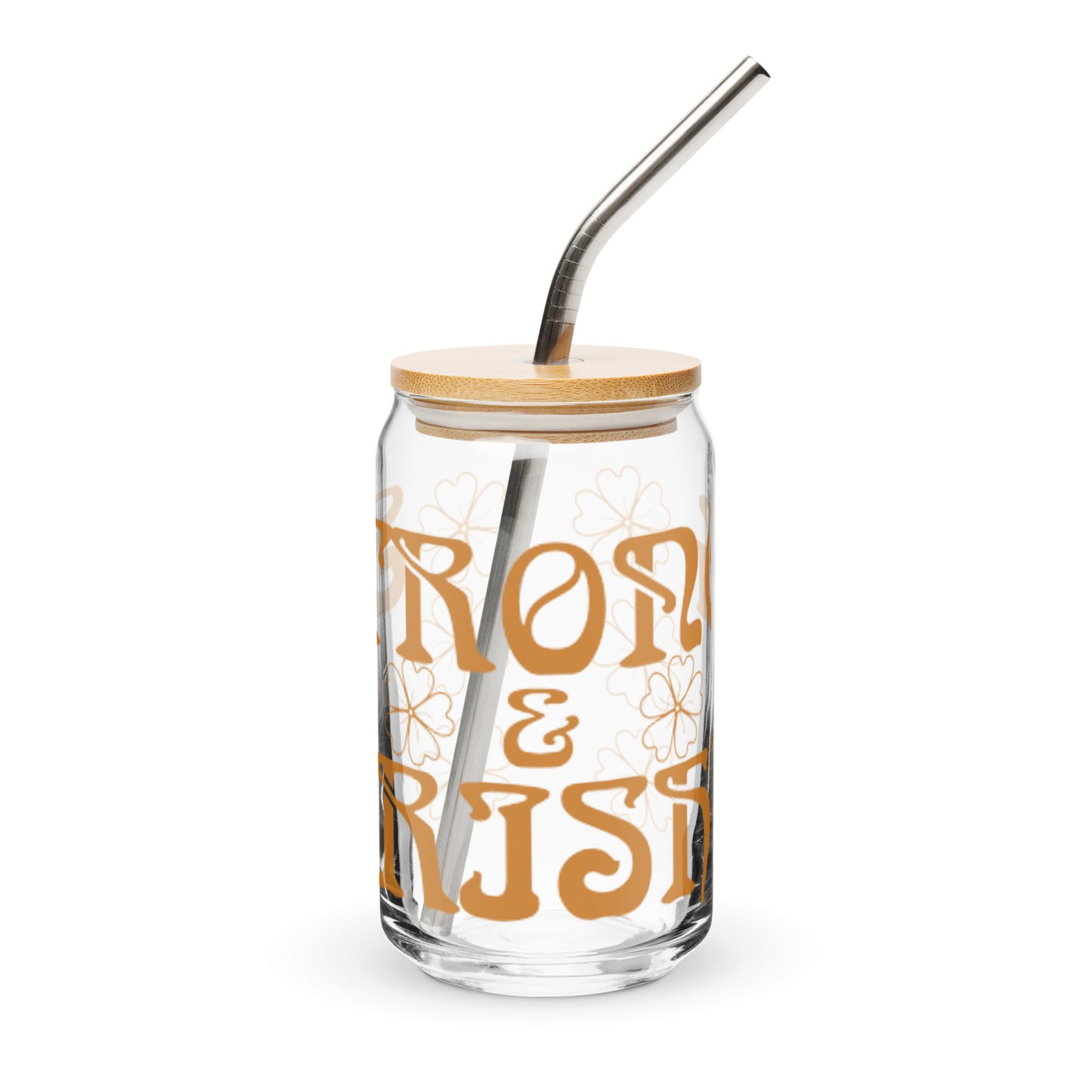 “STRONG & IRISH!”Can-Shaped Glass W/Fawn Font