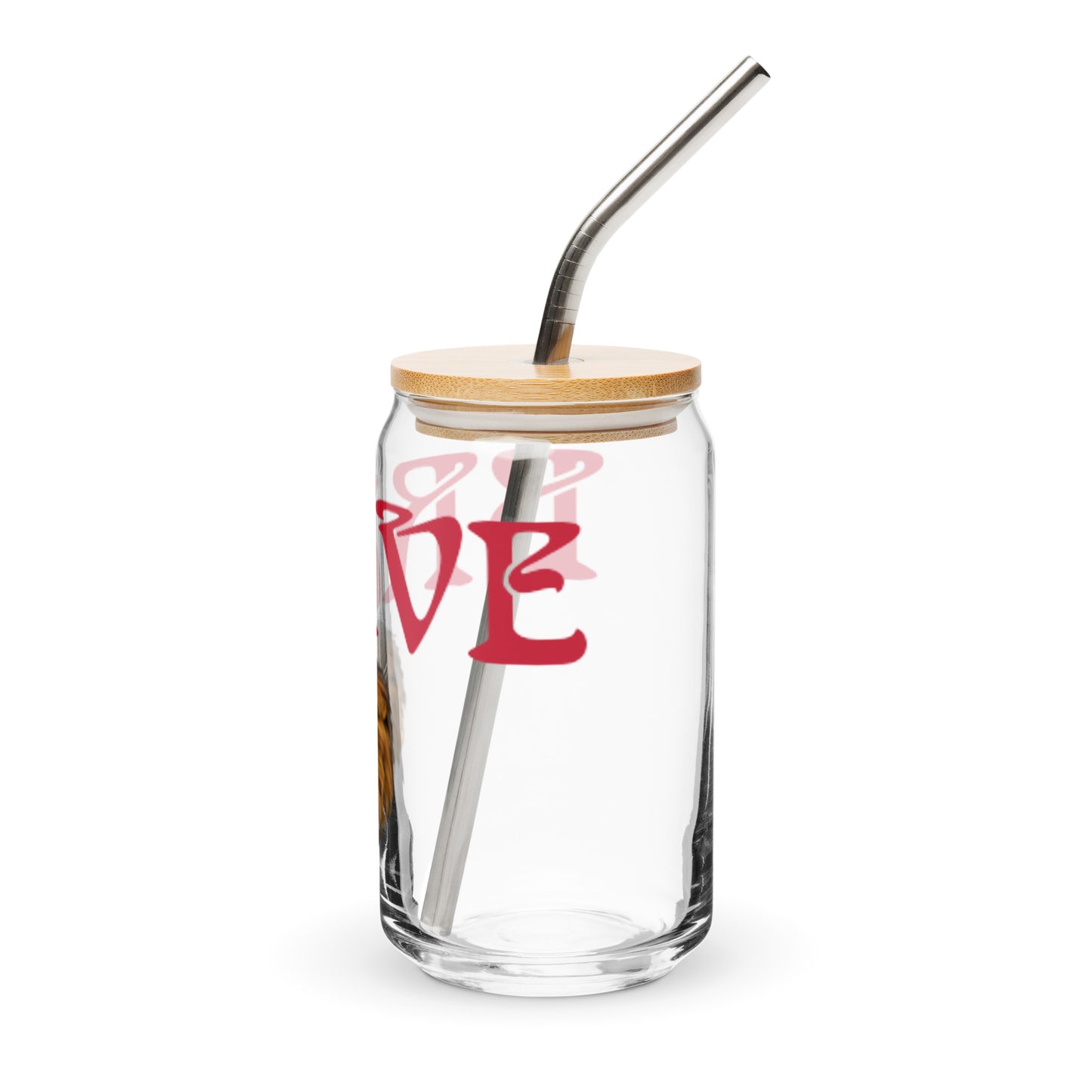 “BRAVE”Can-Shaped Glass W/Red Font