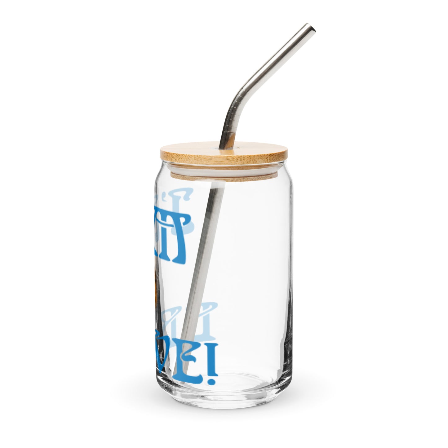 “I’AM BRAVE!”Can-Shaped Glass W/Blue Font