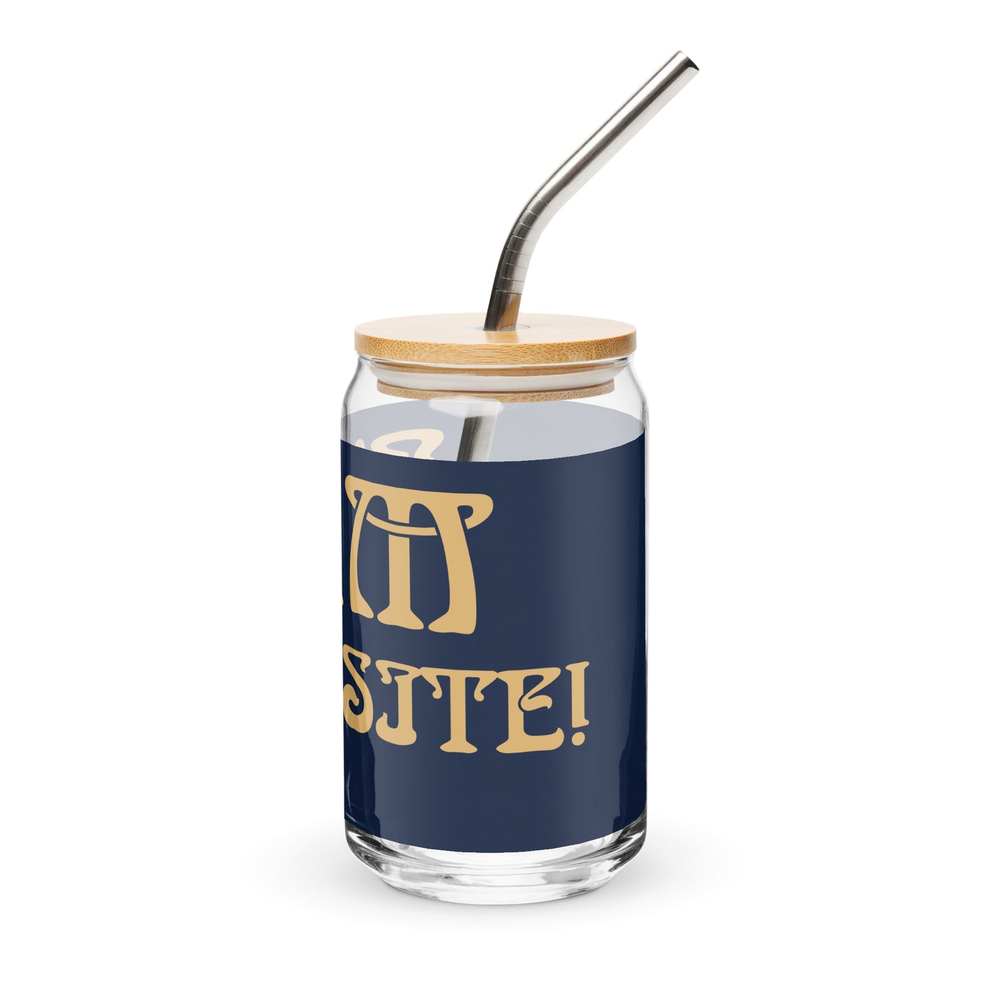 “I’AM EXQUISITE!”Navy Can-Shaped Glass W/Fawn Font
