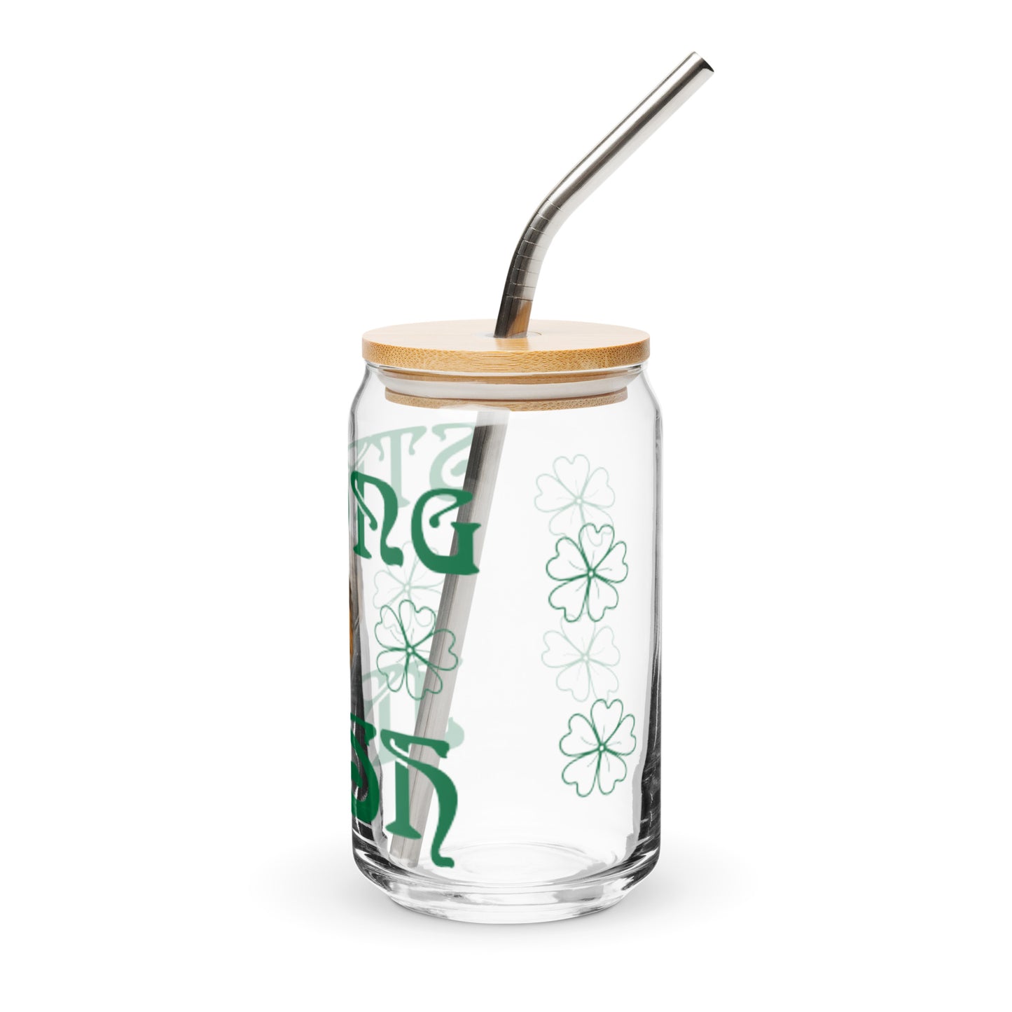 STRONG IRISH!”Can-Shaped Glass W/Green Font