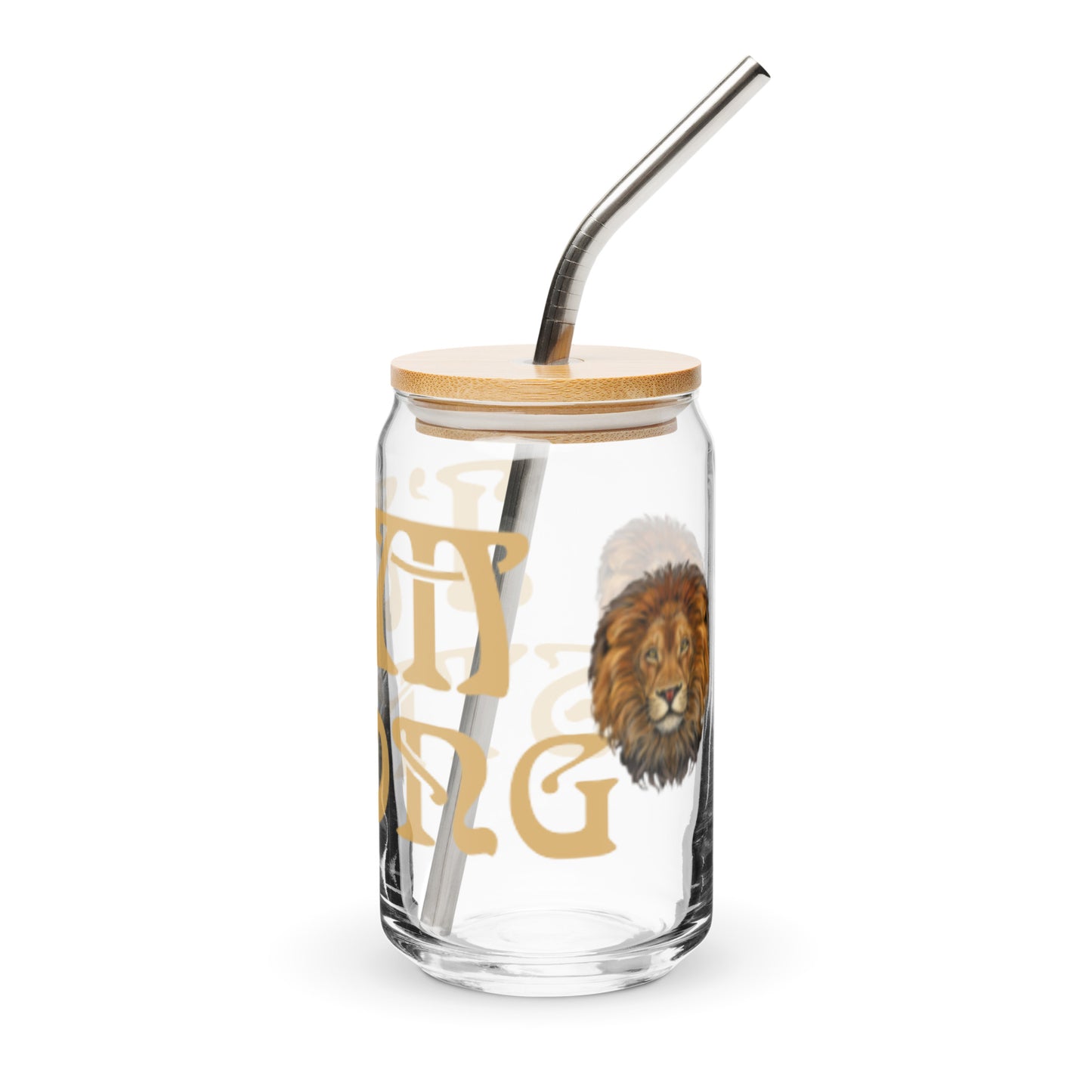 “I’AM STRONG”Can-Shaped Glass W/Fawn Font