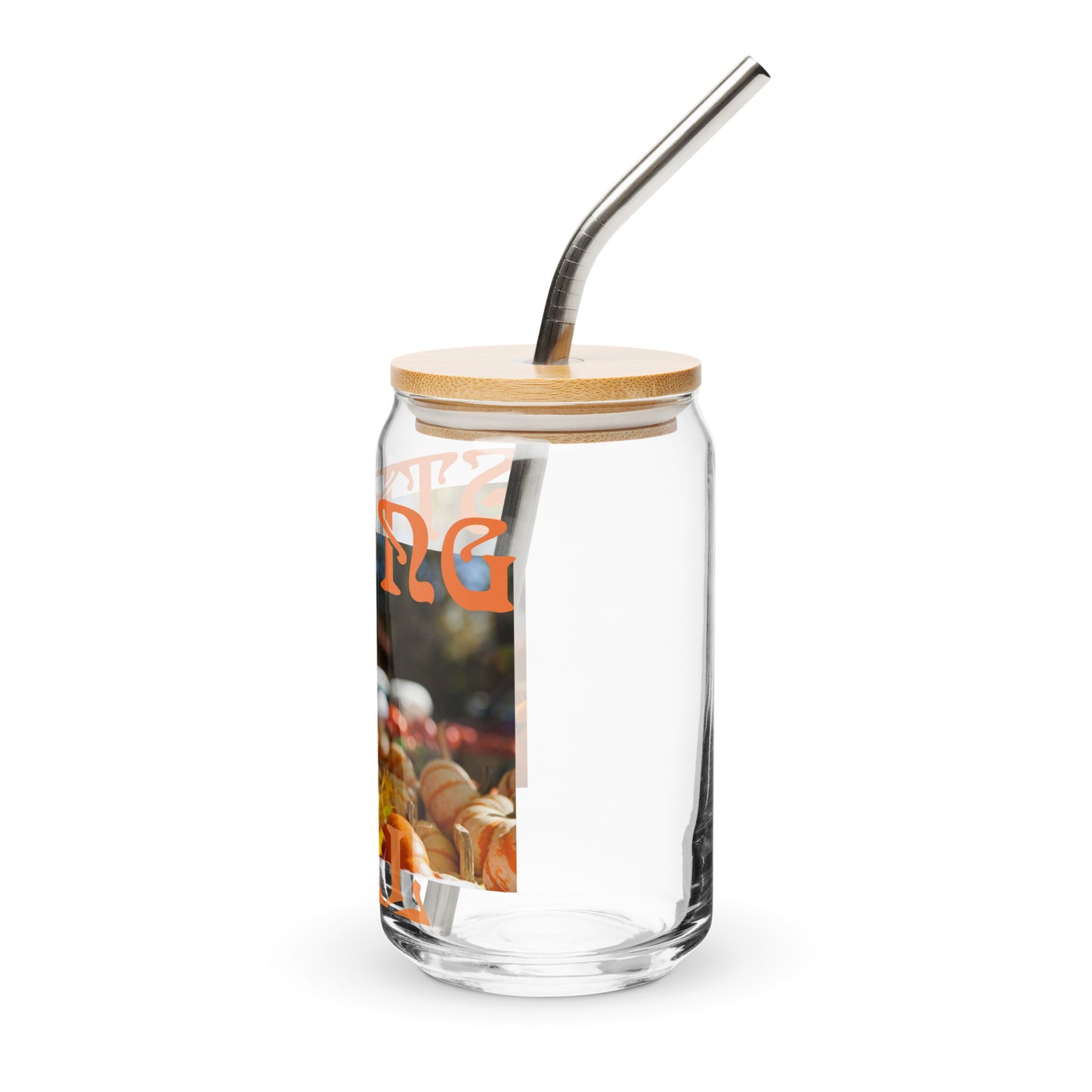 “STRONG FALL”Can-Shaped Glass W/Orange Font